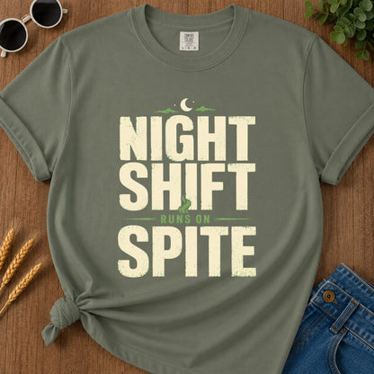 Night Shift Runs Spite T-Shirt - Moss