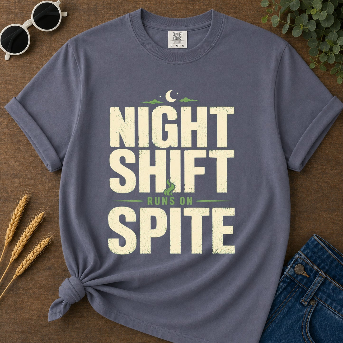 Night Shift Runs Spite T-Shirt - Navy