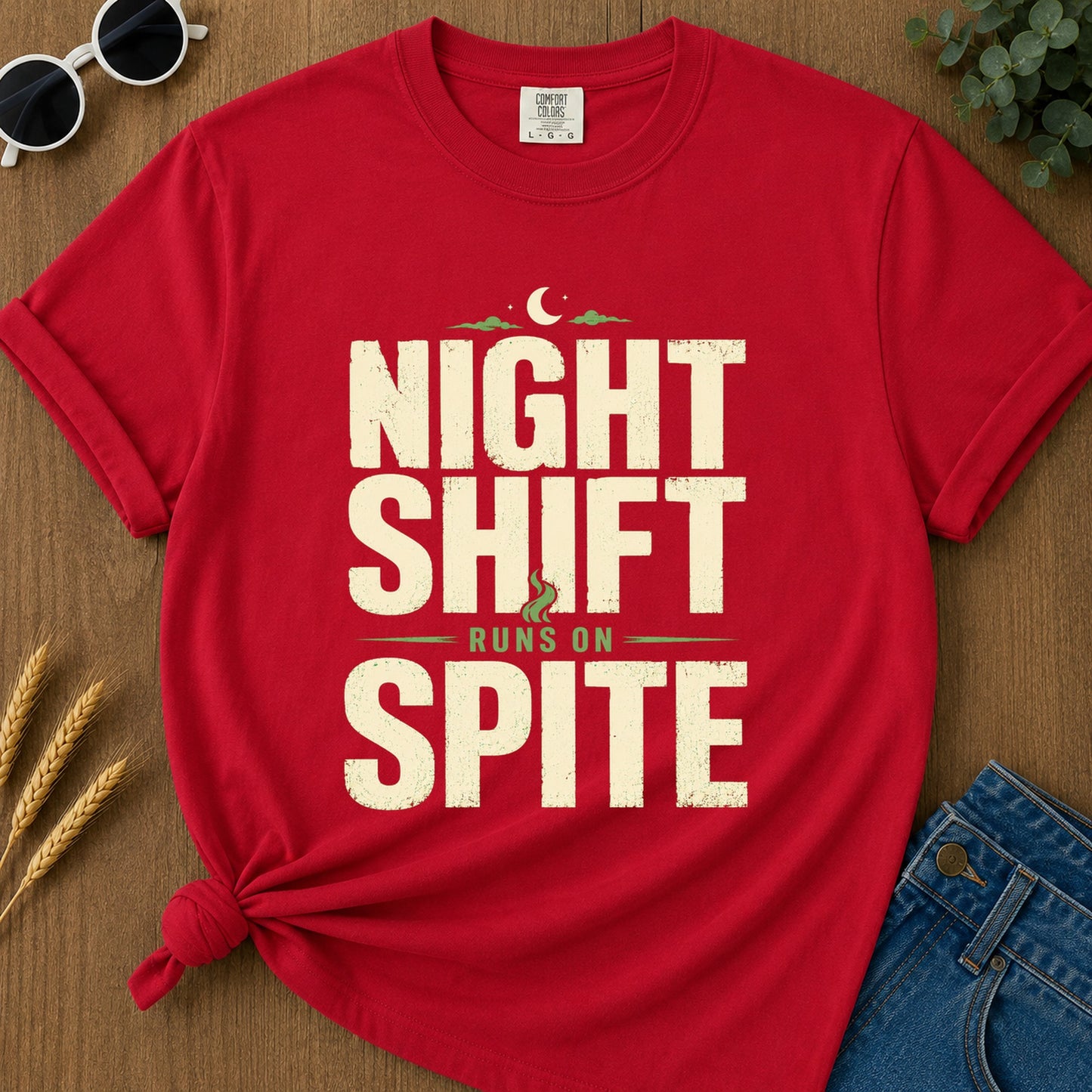 Night Shift Runs Spite T-Shirt - Red