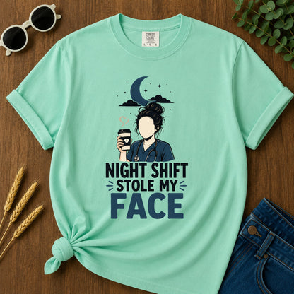 Night Shift Stole Face T-Shirt - Island Reef