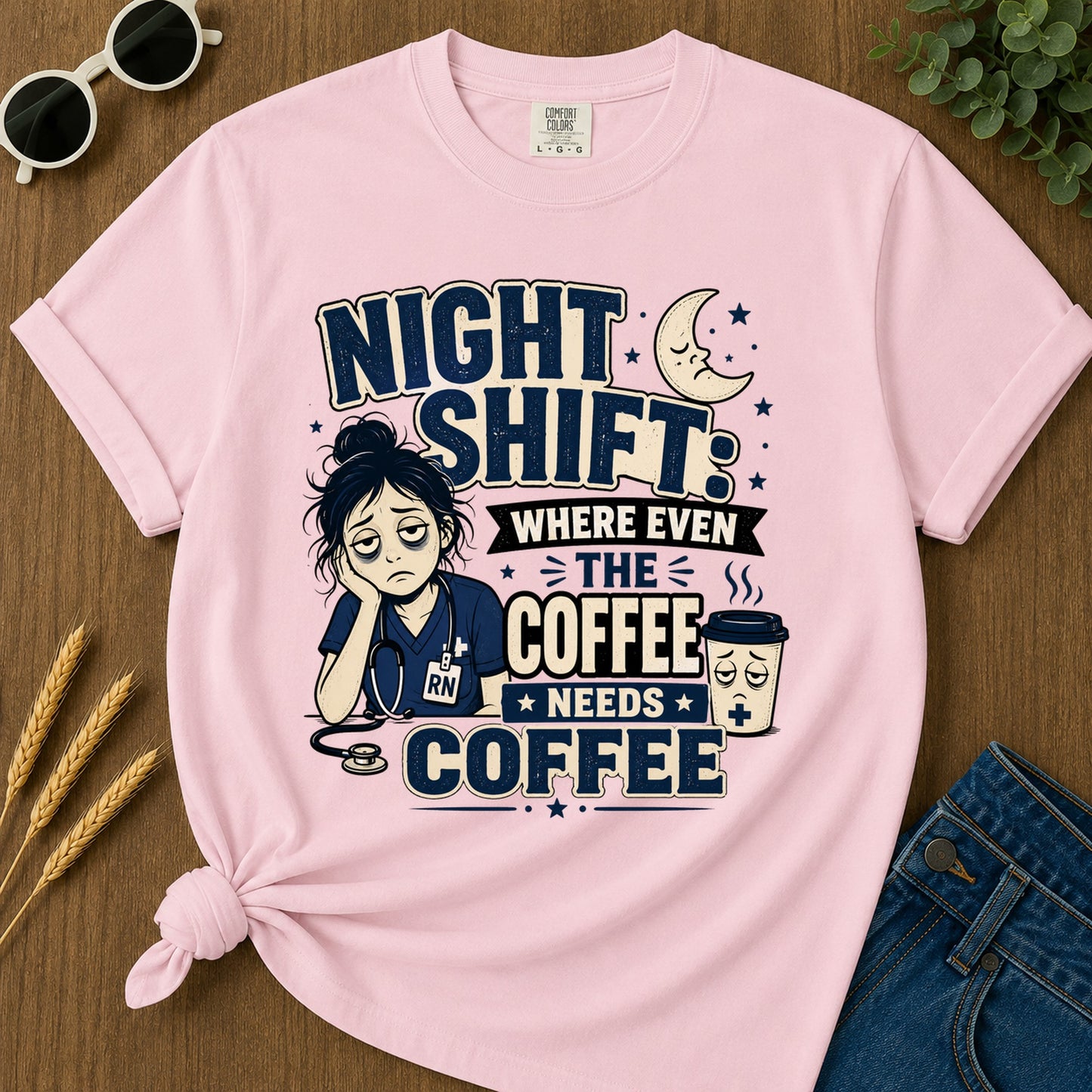 Night Shift Where Even T-Shirt - Blossom
