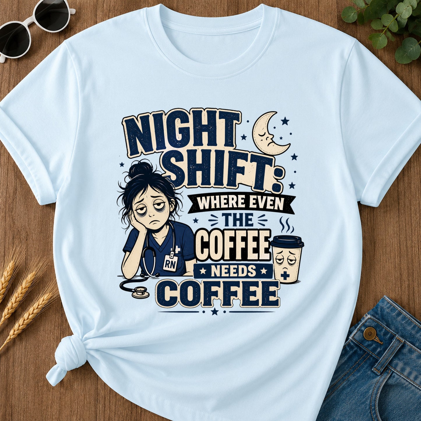 Night Shift Where Even T-Shirt - Chambray