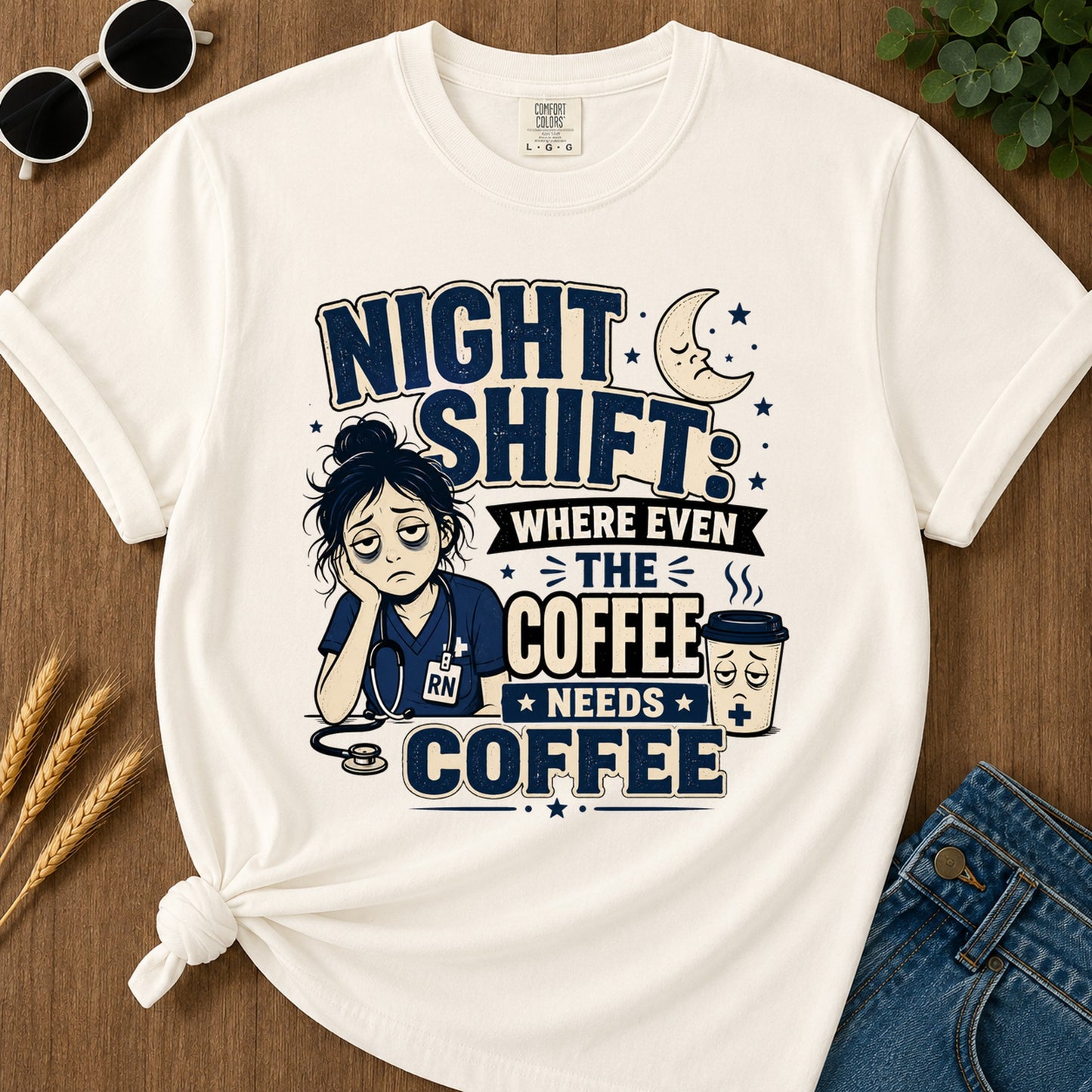 Night Shift Where Even T-Shirt - Ivory
