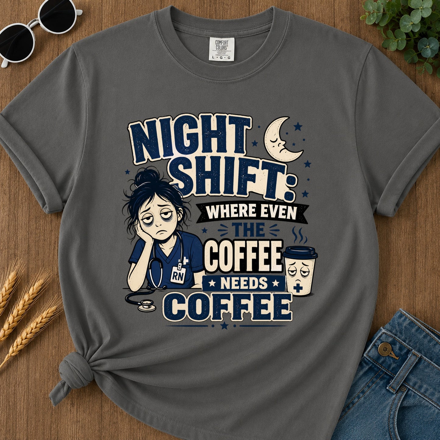 Night Shift Where Even T-Shirt - Pepper