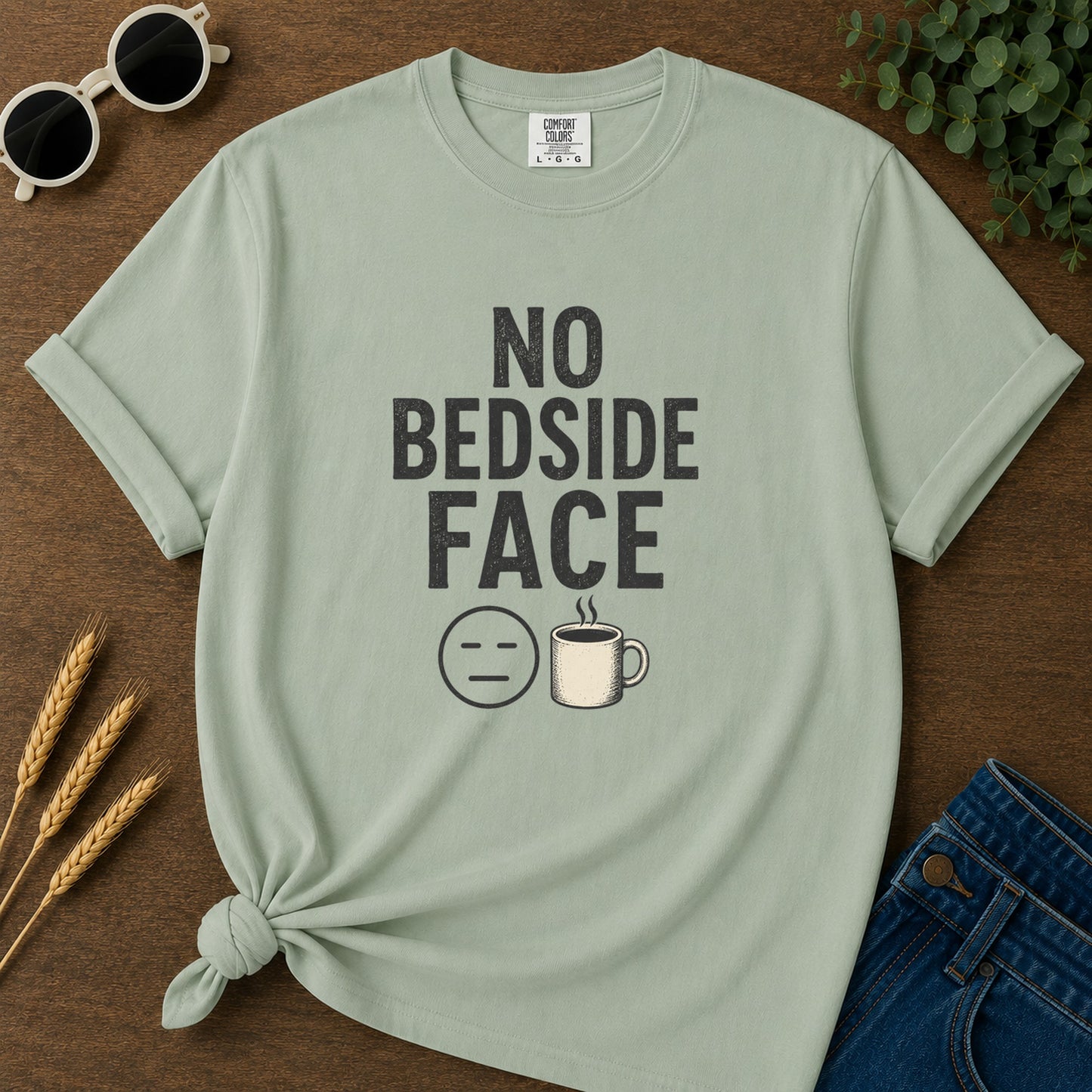 No Bedside Face T-Shirt - Bay