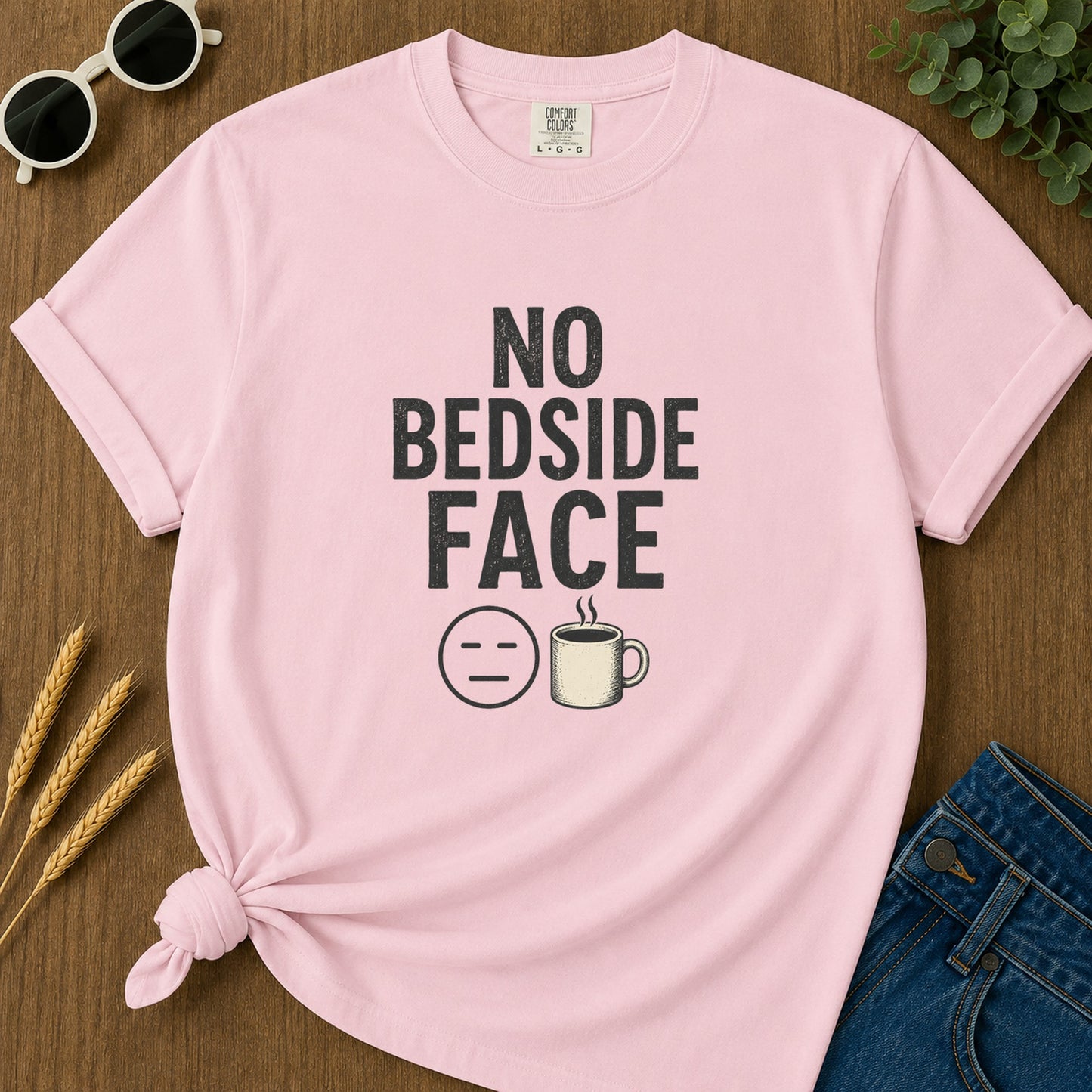 No Bedside Face T-Shirt - Blossom