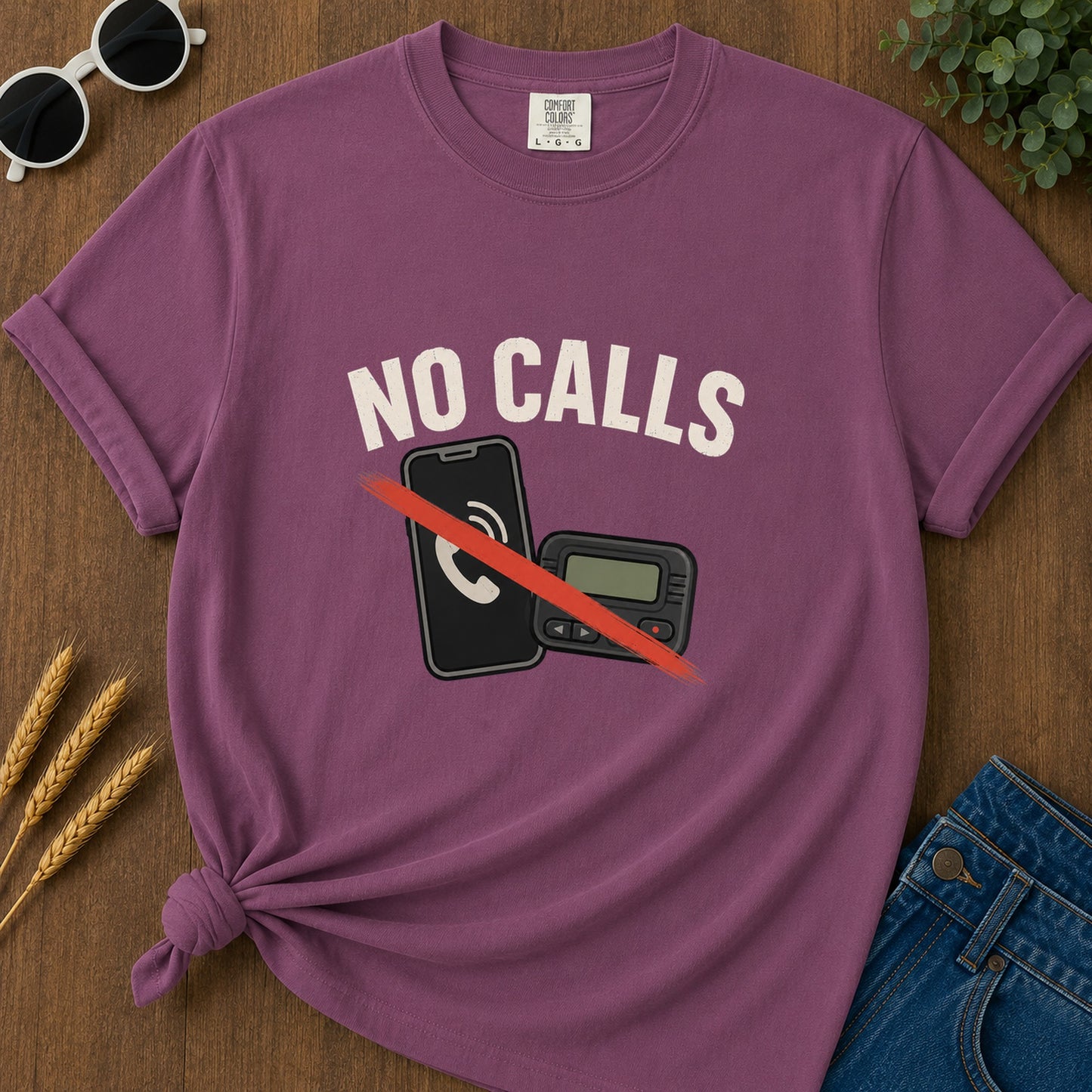 No Calls T-Shirt - Berry