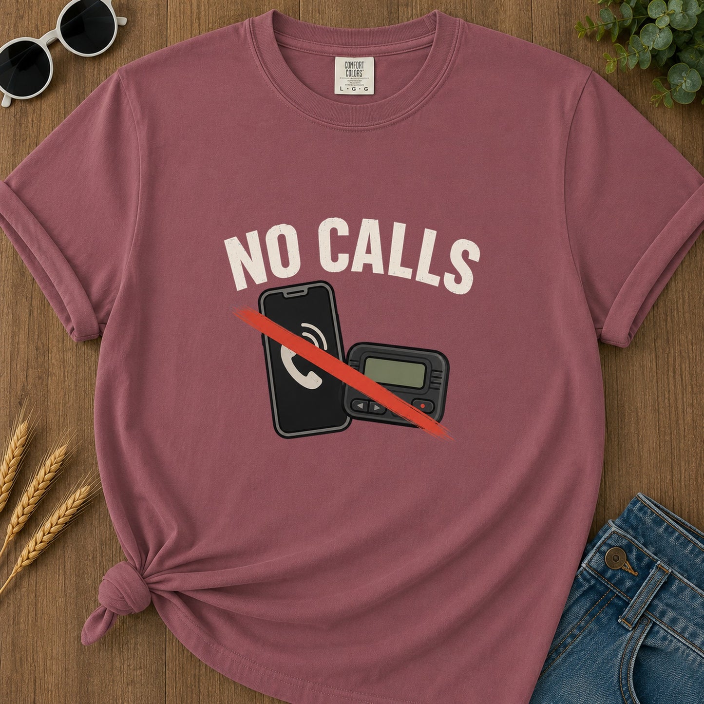 No Calls T-Shirt - Brick