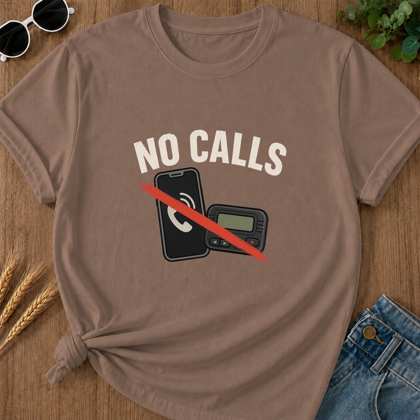 No Calls T-Shirt - Espresso