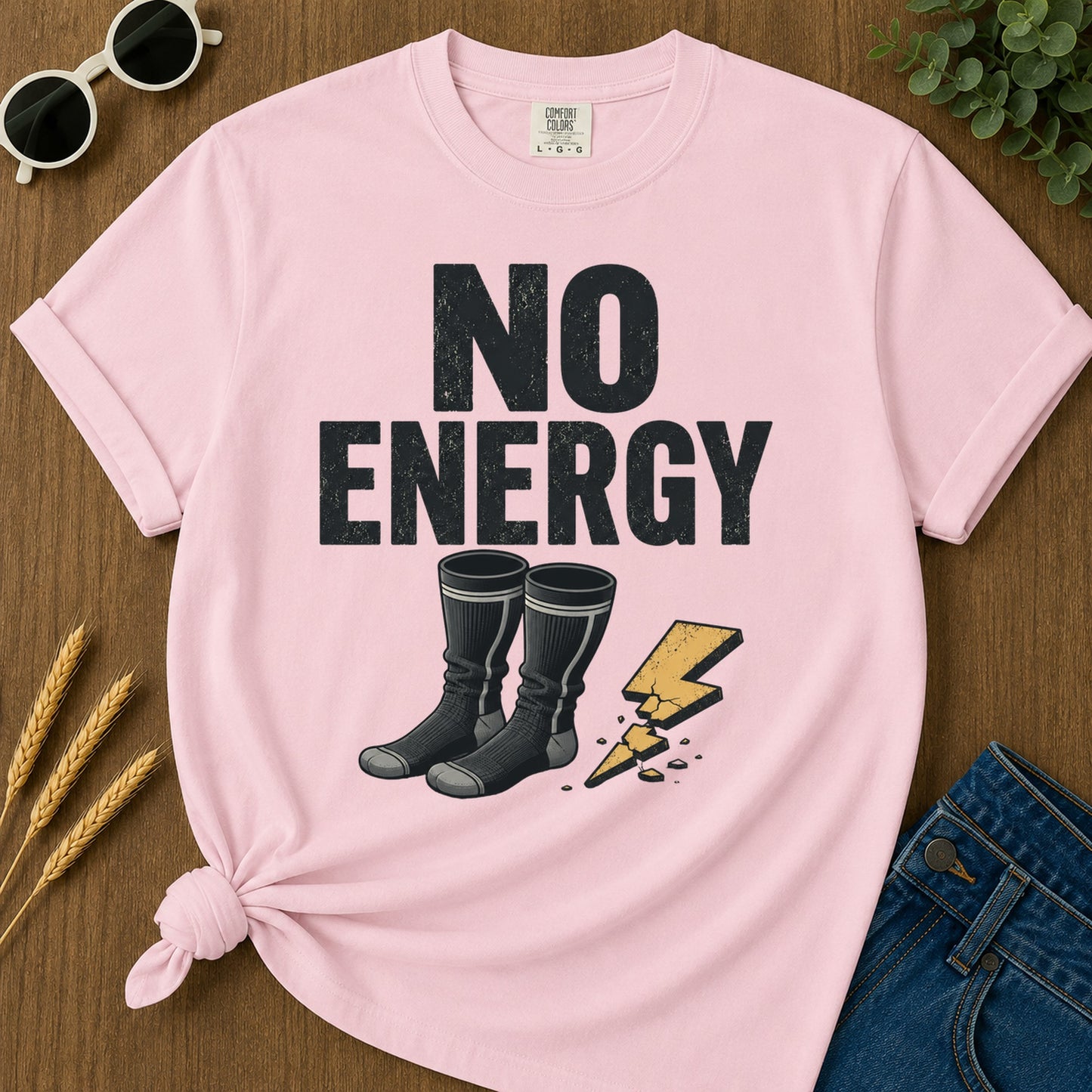 No Energy Socks T-Shirt - Blossom