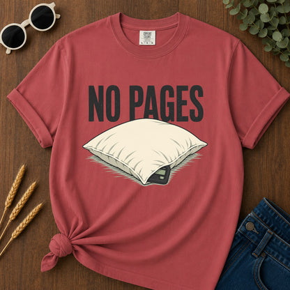 No Pages Pillow T-Shirt - Crimson
