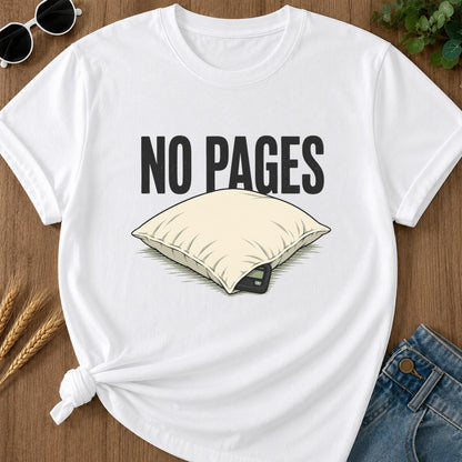 No Pages Pillow T-Shirt - White