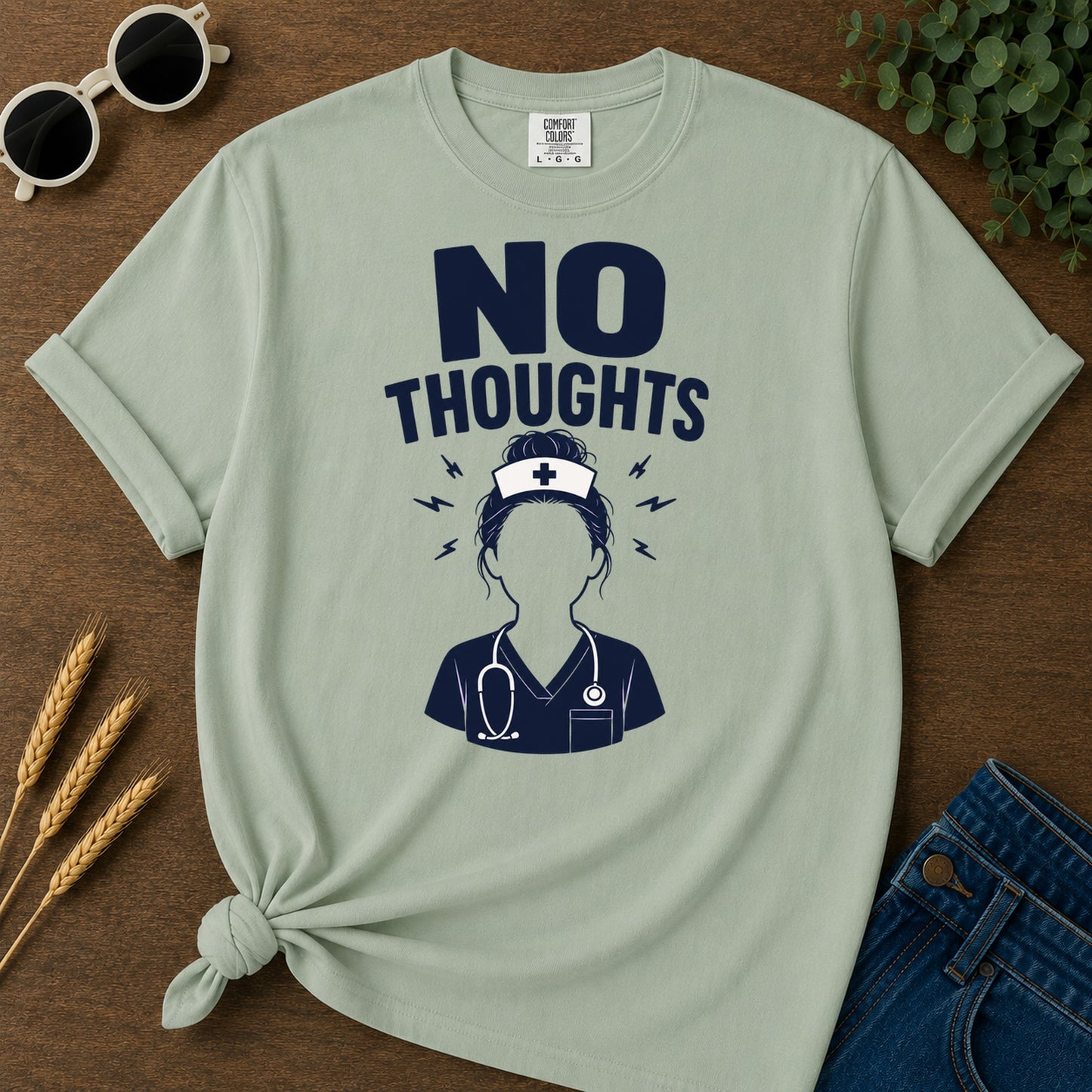 No Thoughts T-Shirt - Bay