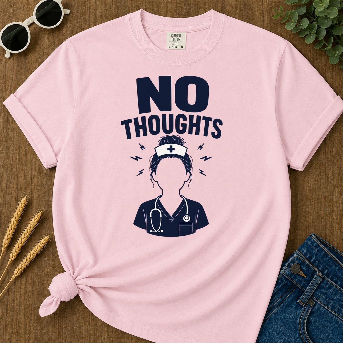 No Thoughts T-Shirt - Blossom