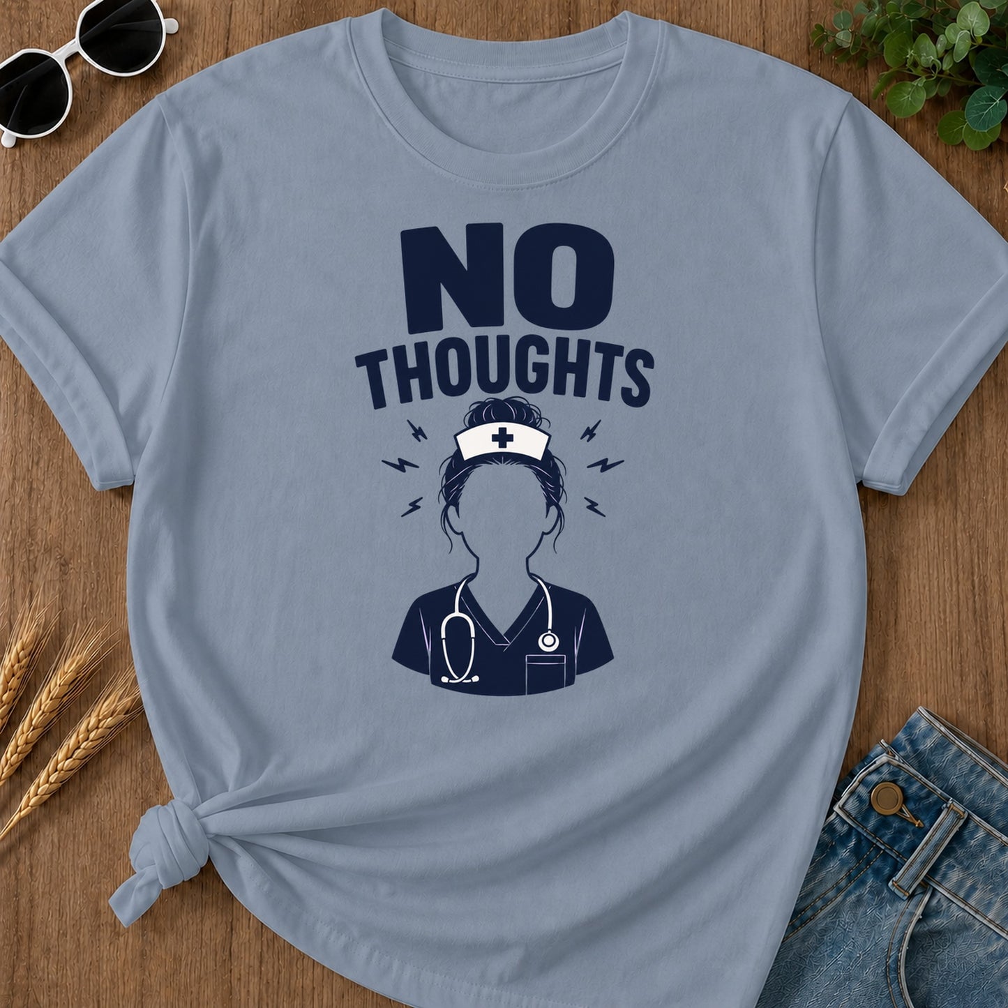 No Thoughts T-Shirt - Blue Jean