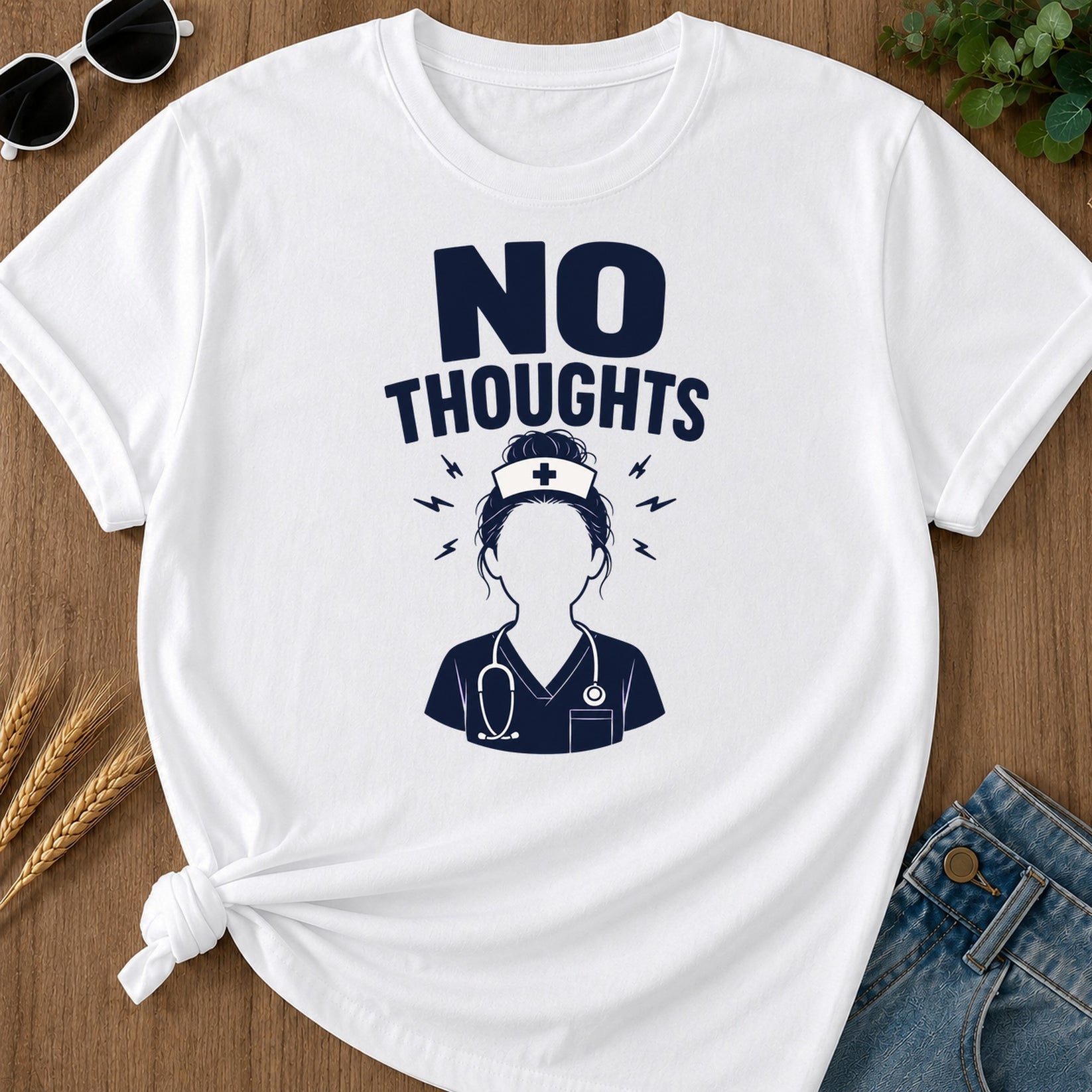 No Thoughts T-Shirt - White