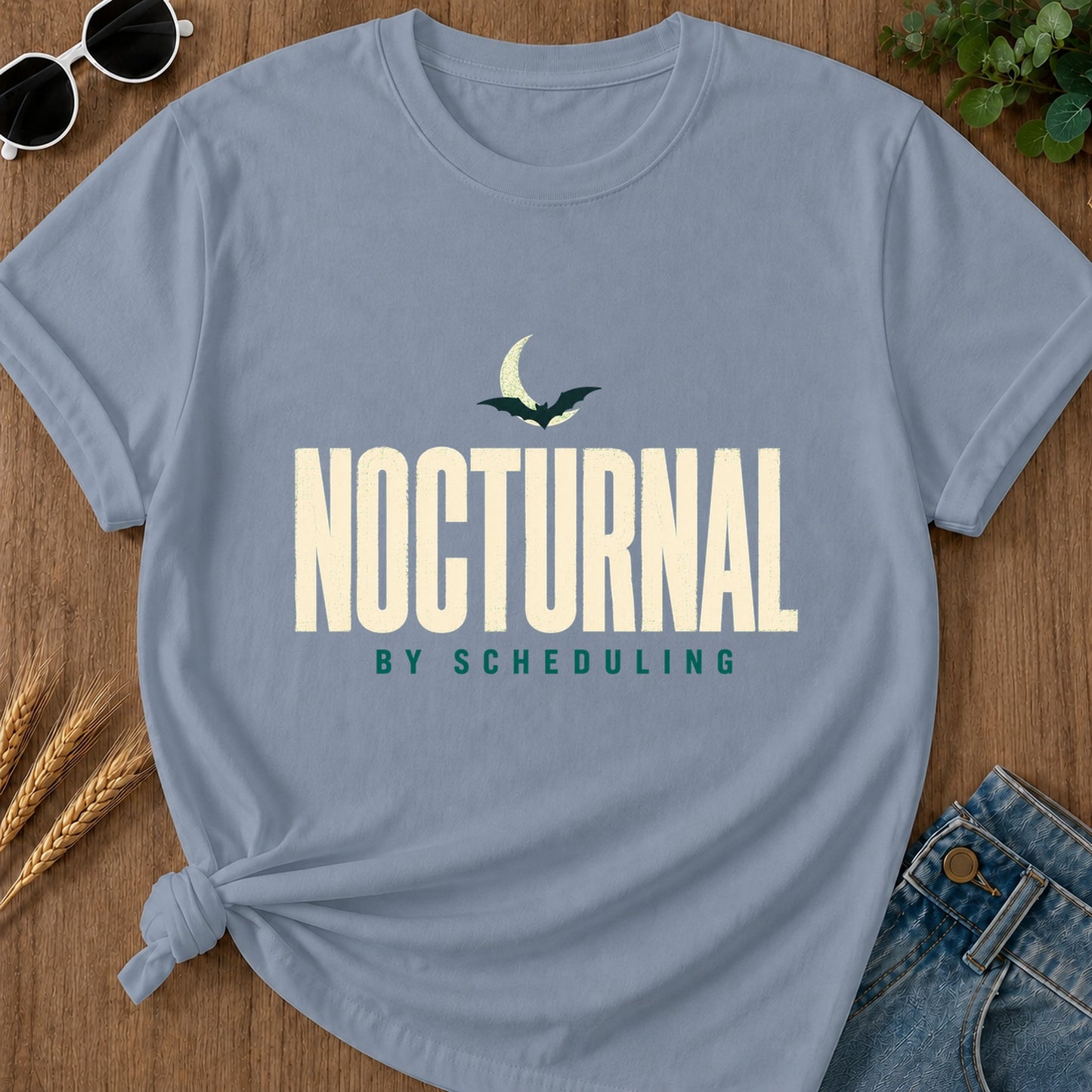 Nocturnal By Scheduling T-Shirt - Blue Jean