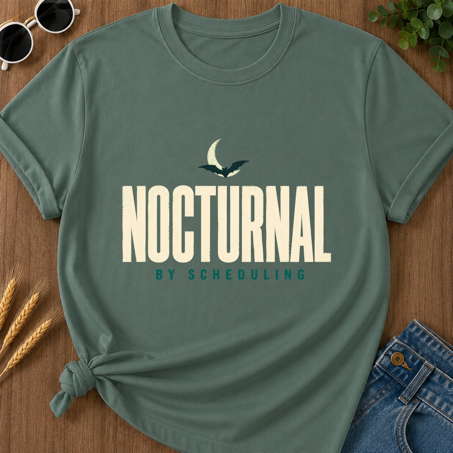 Nocturnal By Scheduling T-Shirt - Blue Spruce