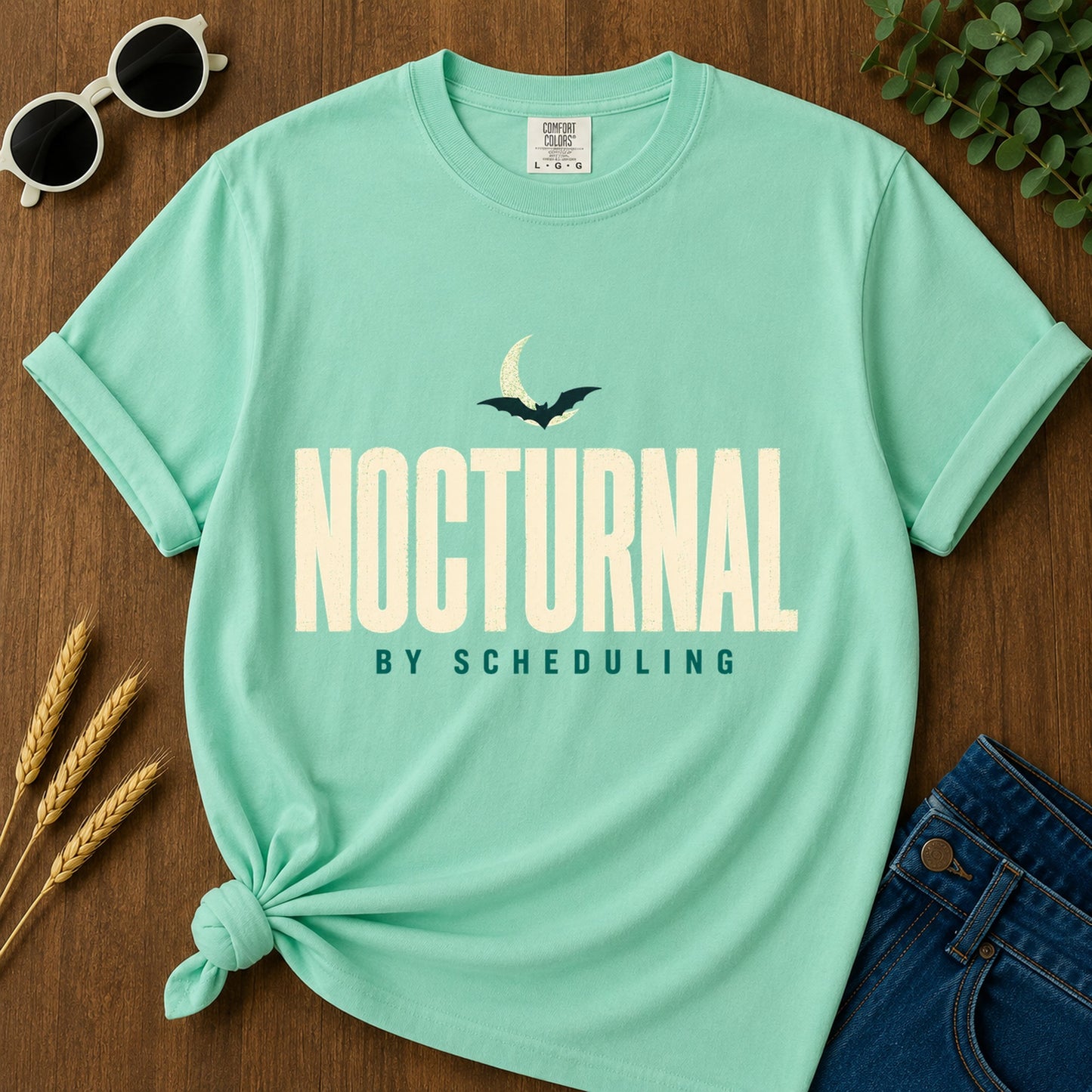 Nocturnal By Scheduling T-Shirt - Island Reef