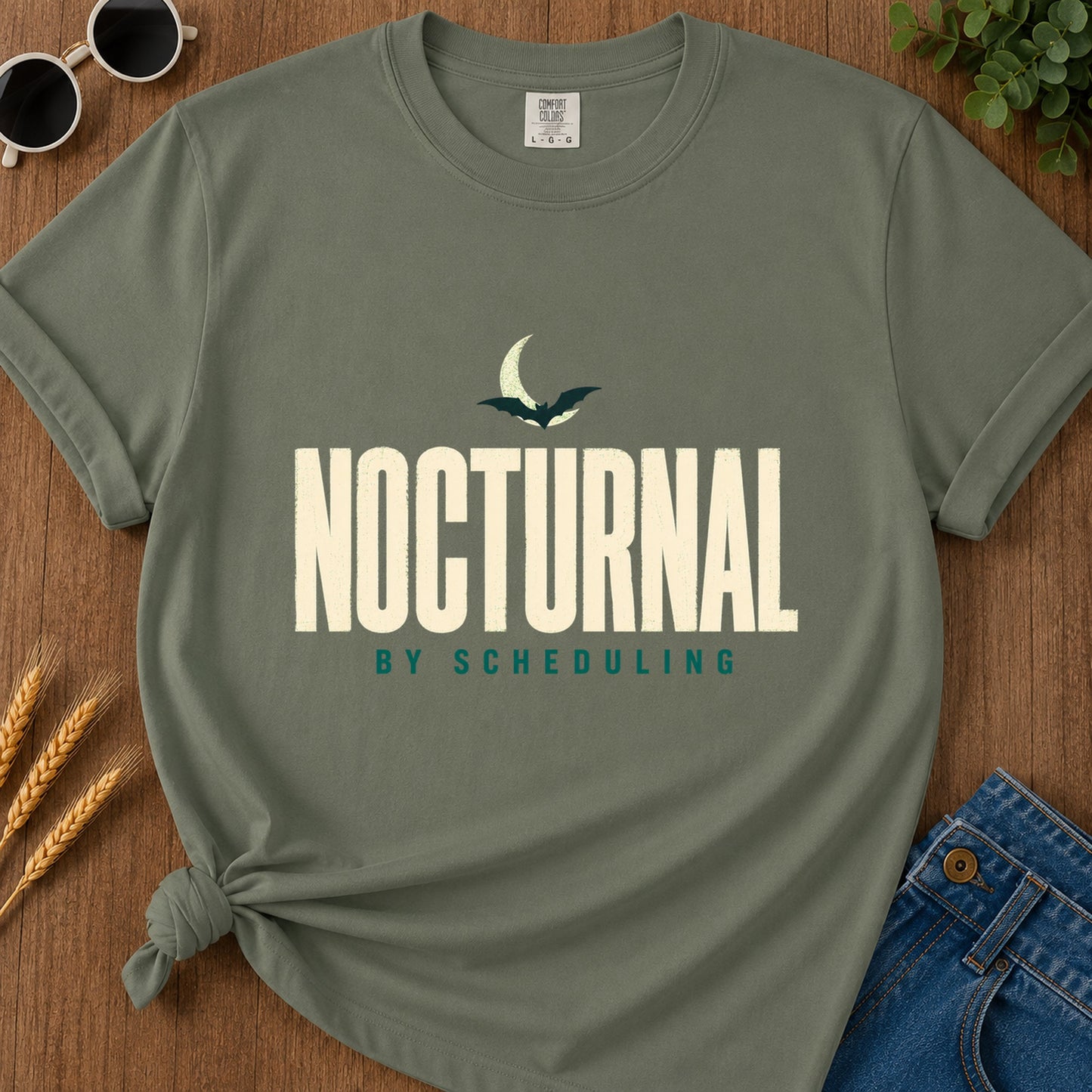 Nocturnal By Scheduling T-Shirt - Moss