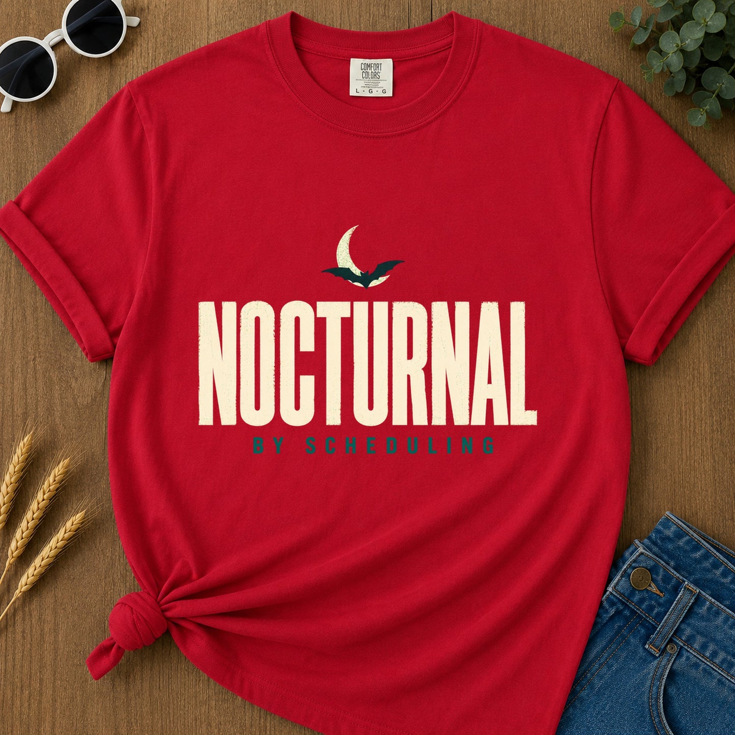 Nocturnal By Scheduling T-Shirt - Red