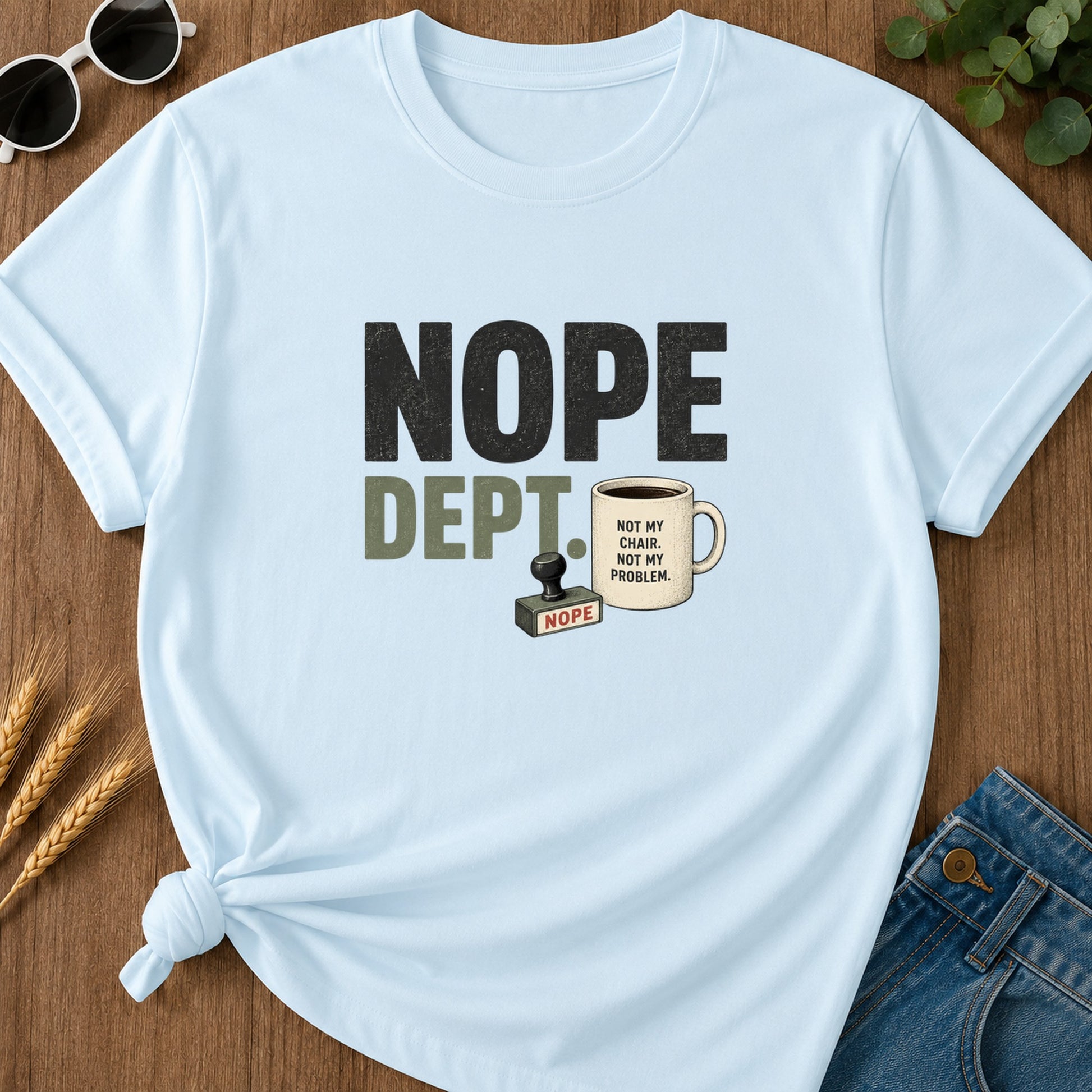 Nope Dept T-Shirt - Chambray