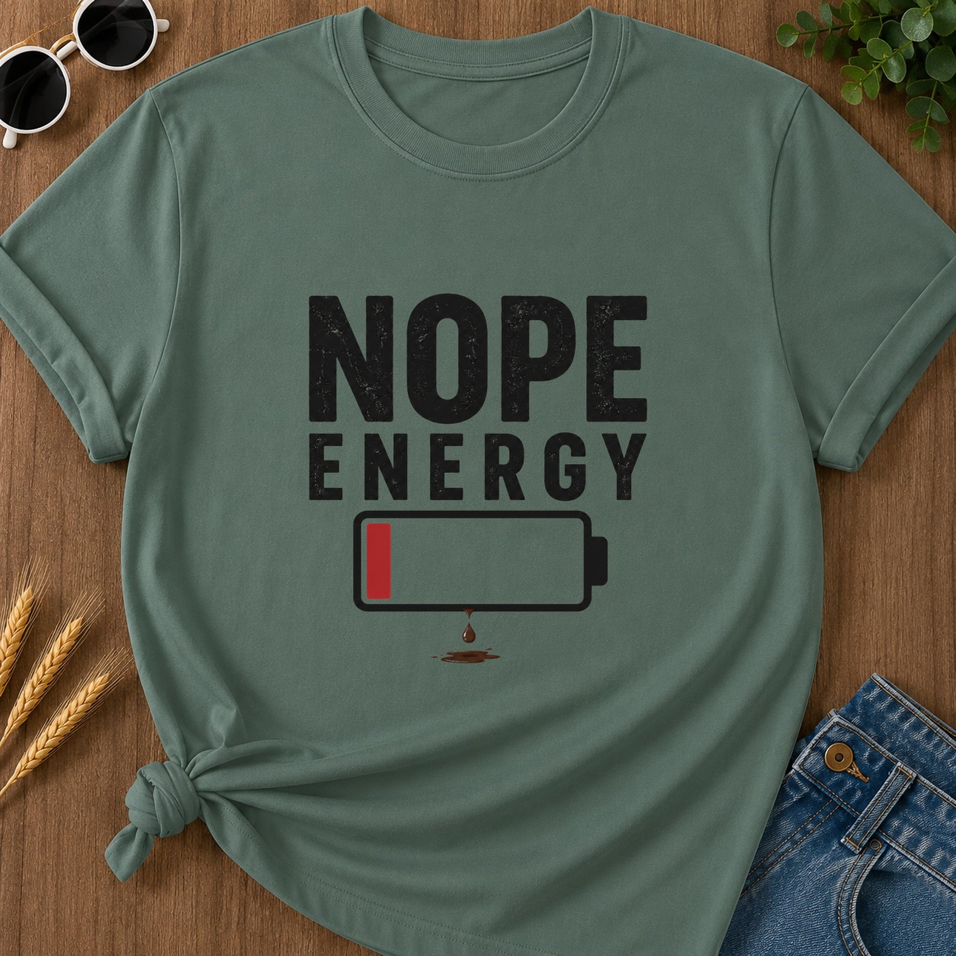 Nope Energy T-Shirt - Blue Spruce