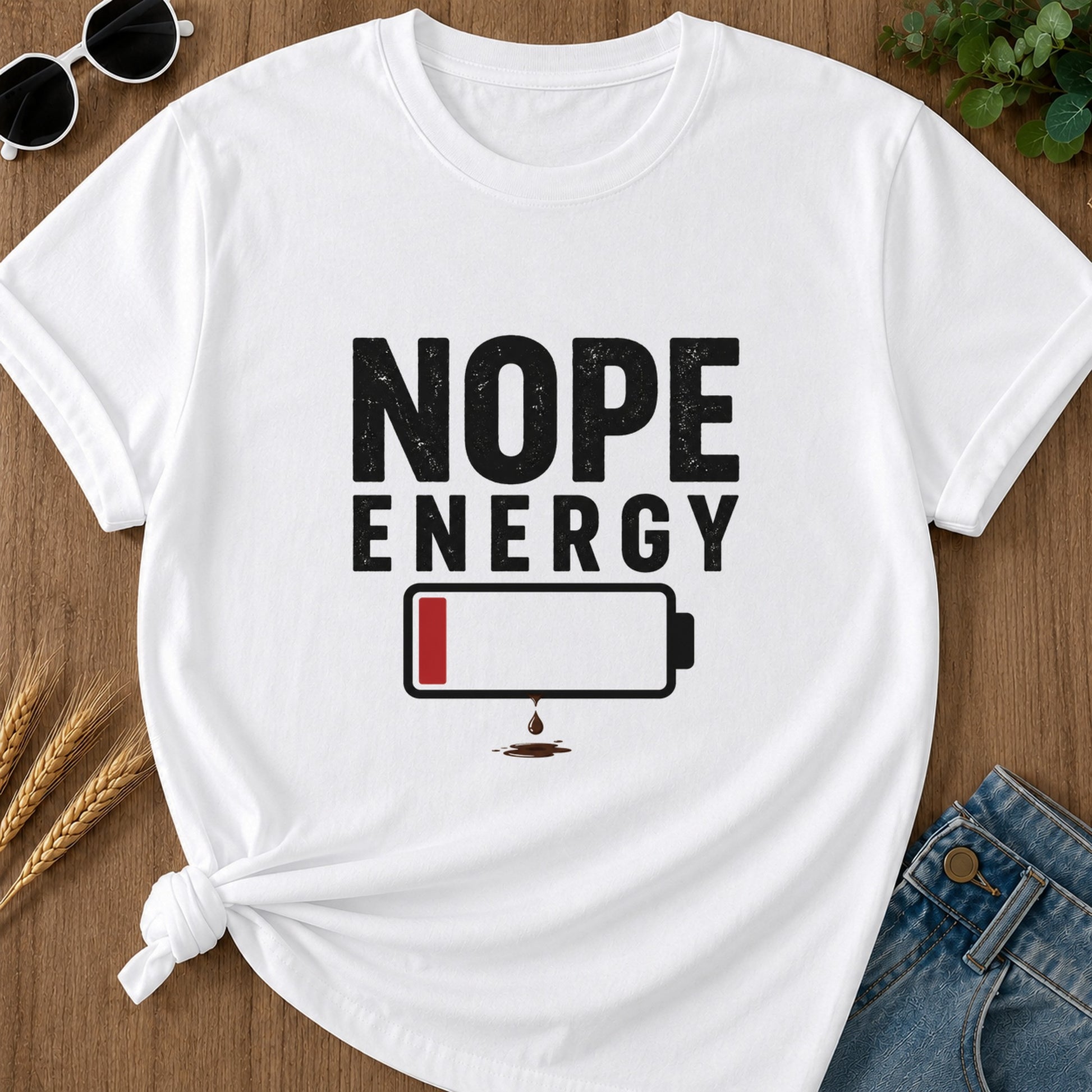 Nope Energy T-Shirt - White