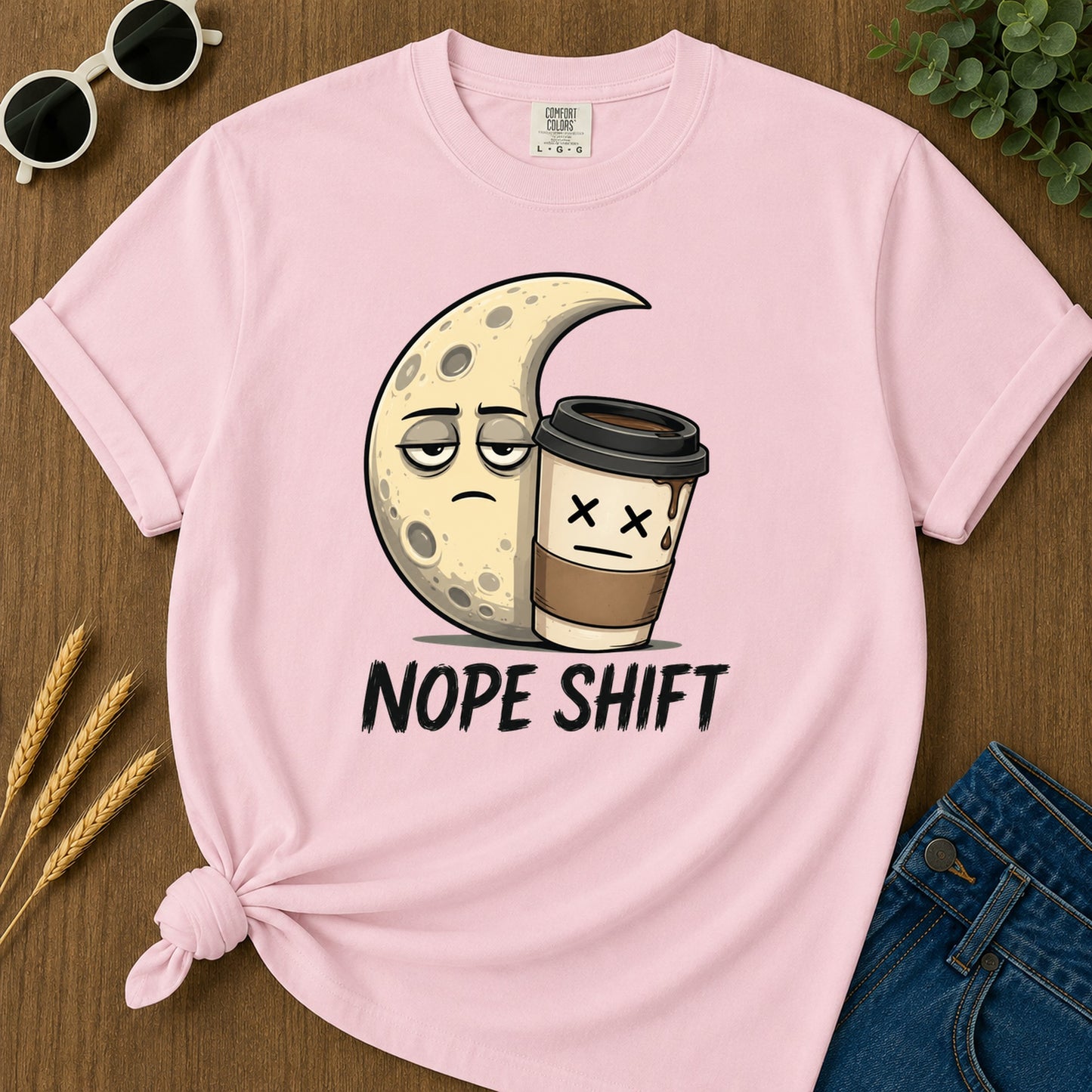Nope Shift T-Shirt - Blossom