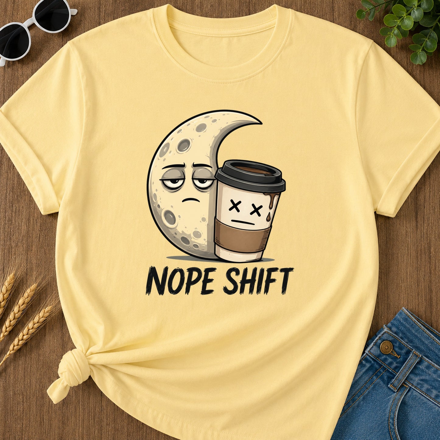 Nope Shift T-Shirt - Butter