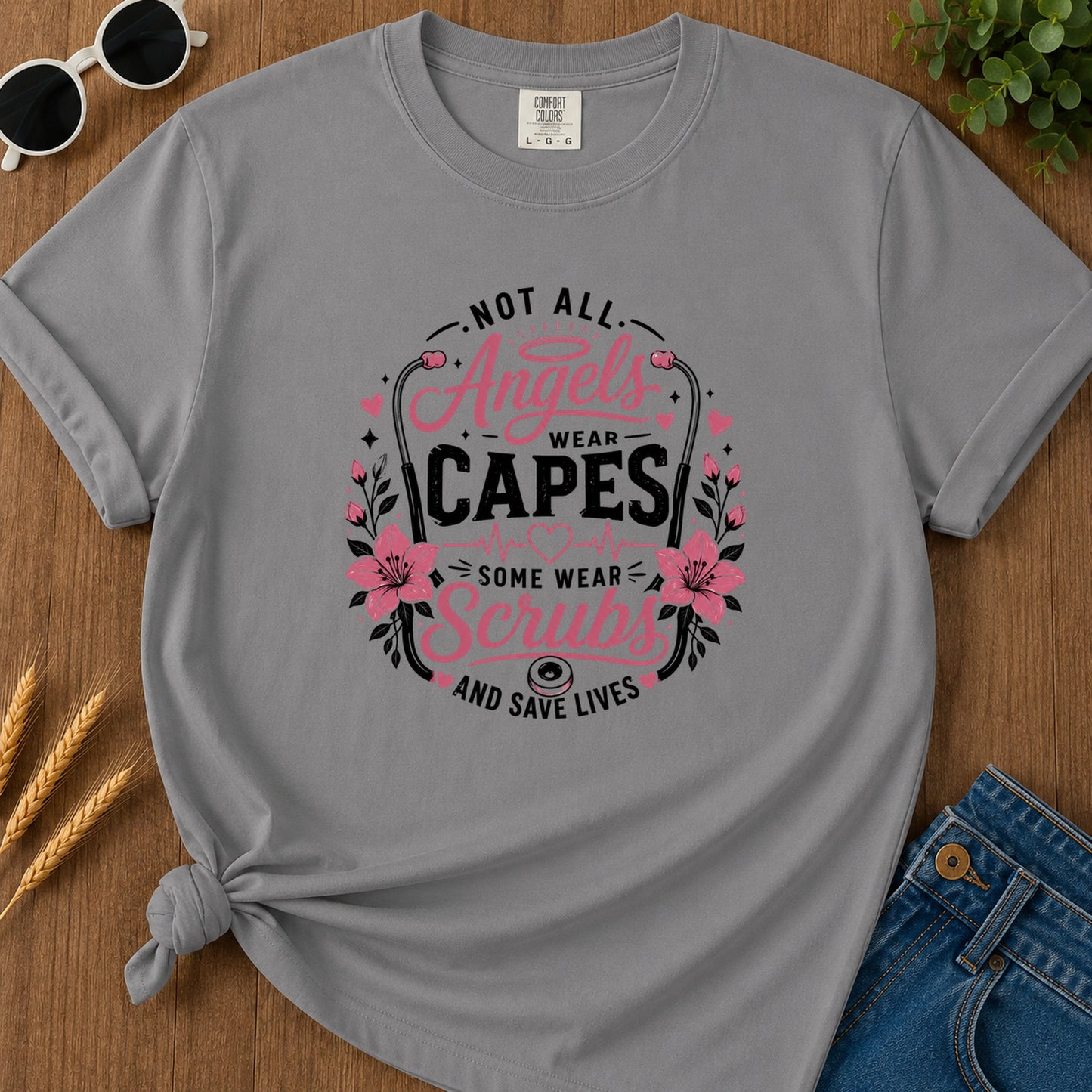 Not All Angels Wear Capes T-Shirt - Grey