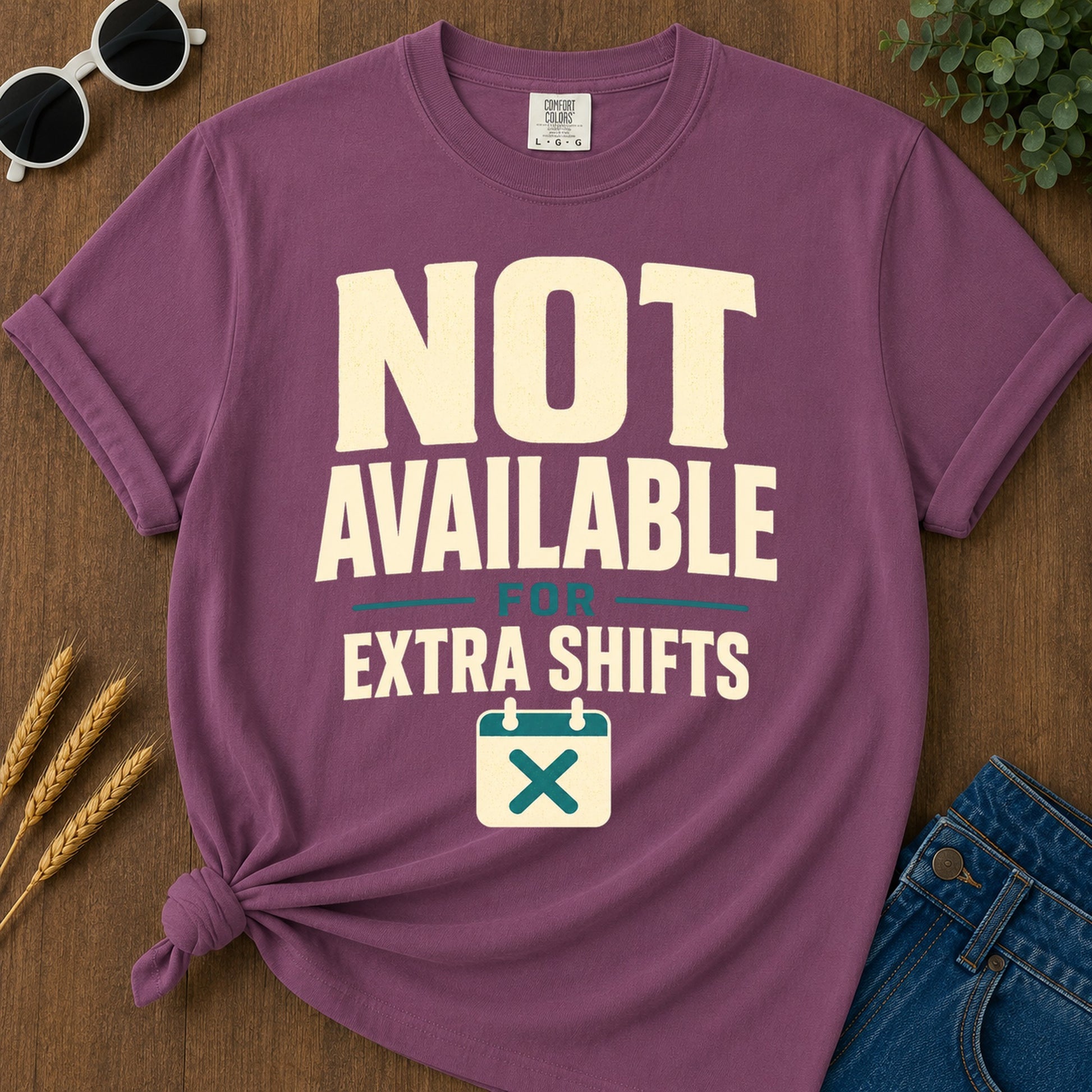 Not Available Extra Shifts T-Shirt - Berry