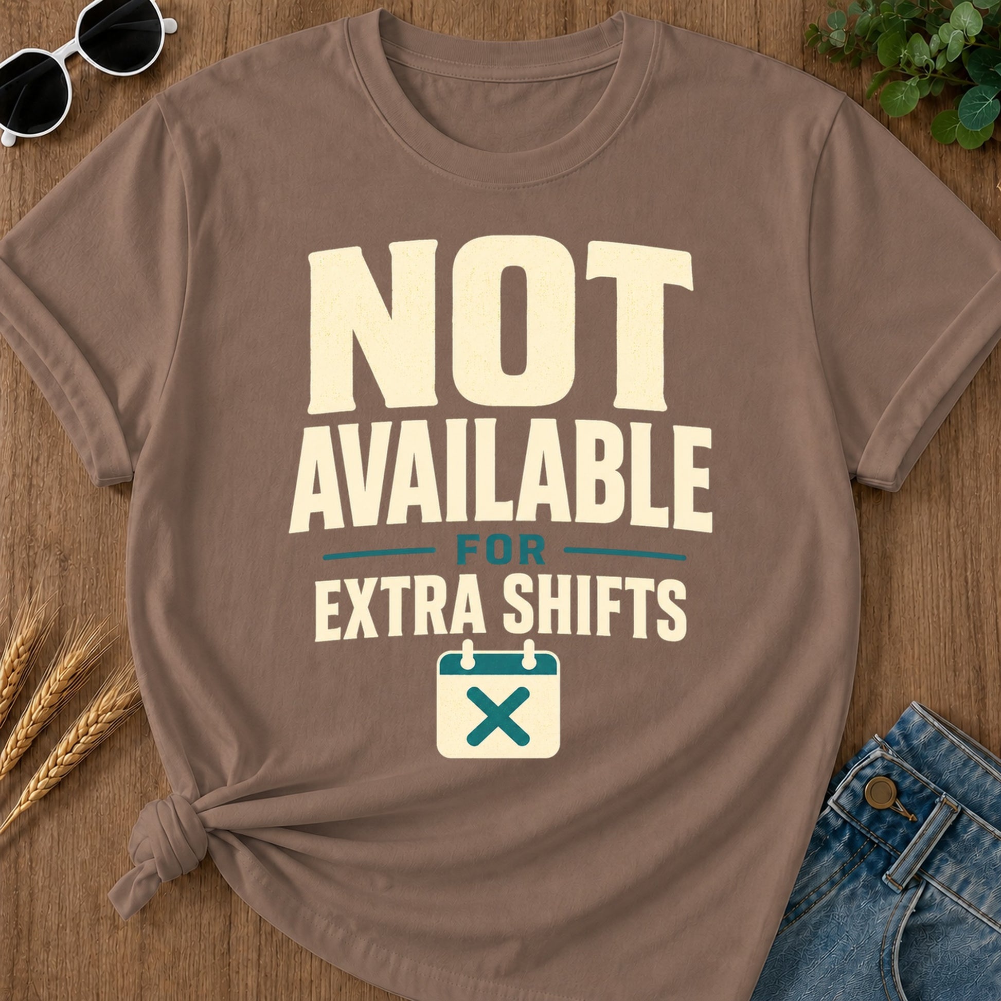 Not Available Extra Shifts T-Shirt - Espresso
