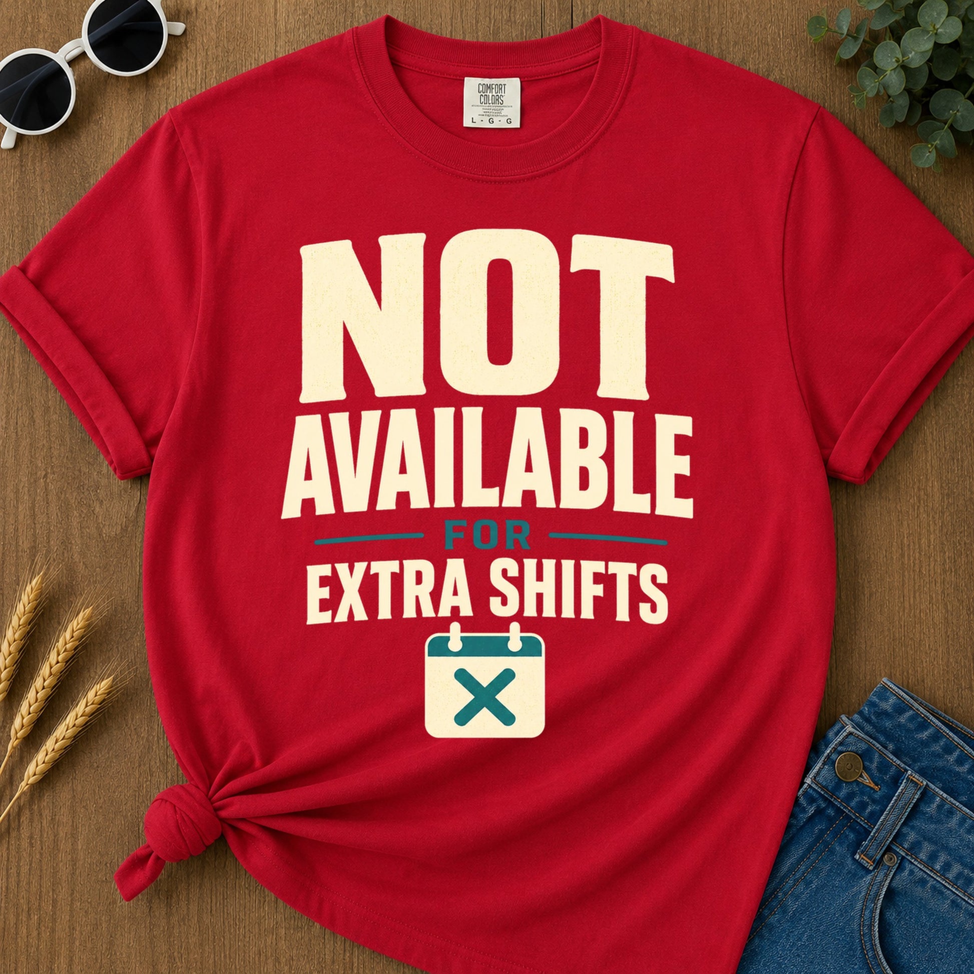 Not Available Extra Shifts T-Shirt - Red