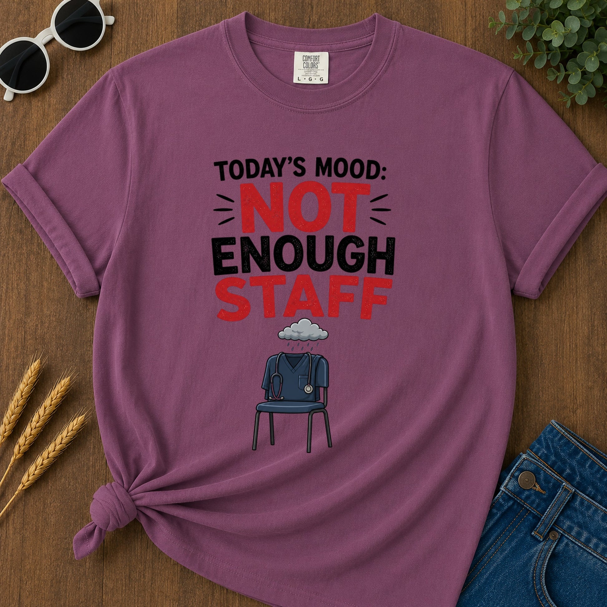 Not Enough Staff T-Shirt - Berry