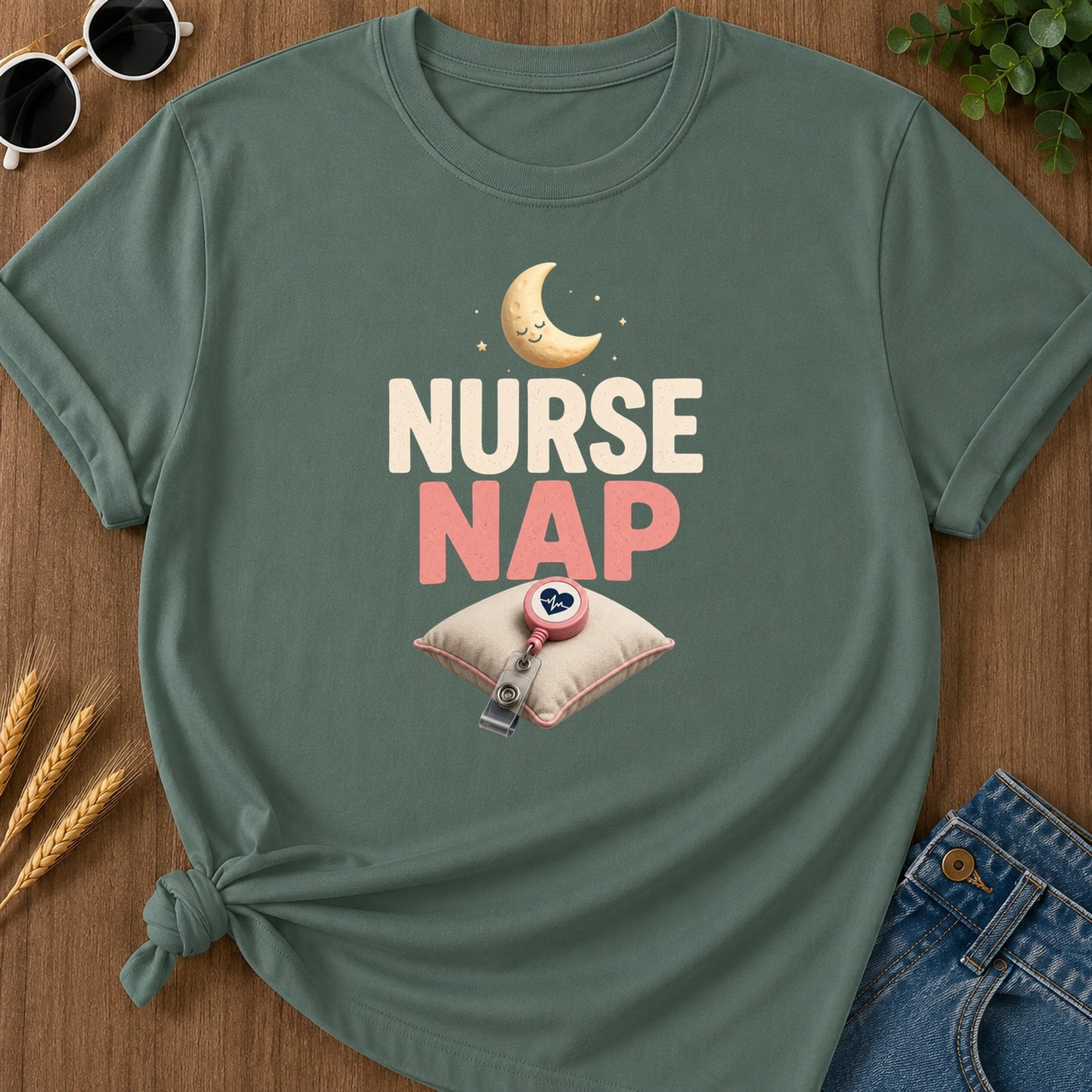 Nurse Nap T-Shirt - Blue Spruce