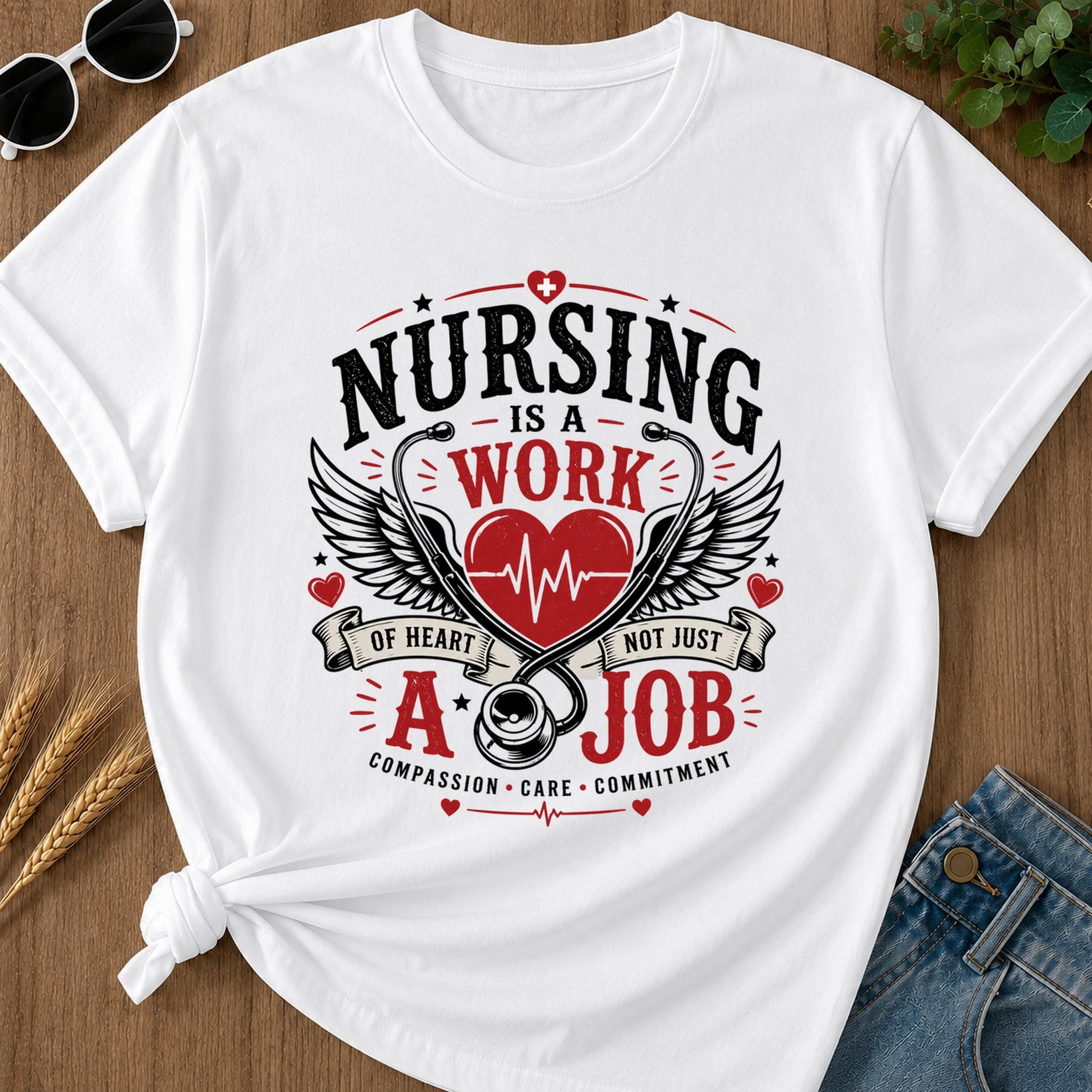 Nursing Is A Work T-Shirt - White