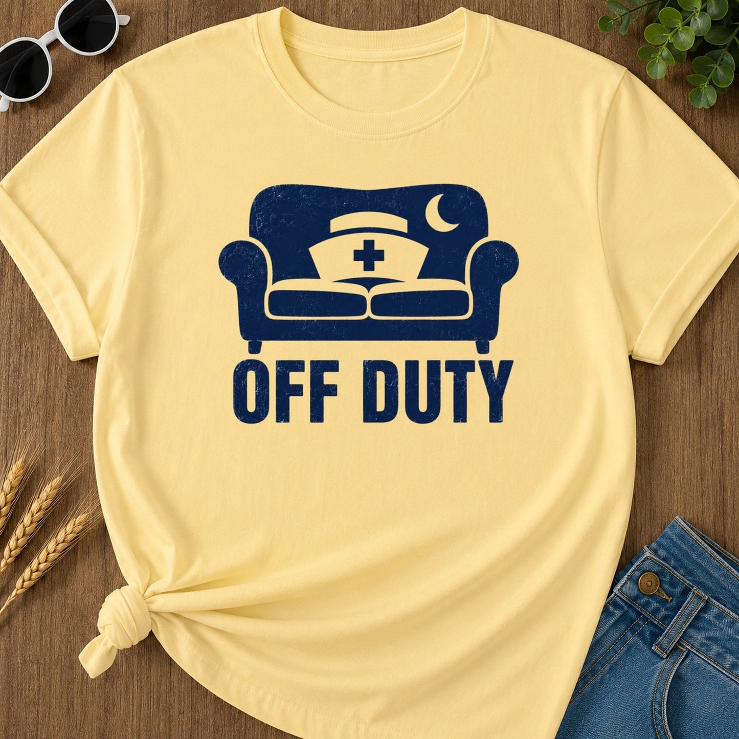 Off Duty T-shirt - Butter Mockup