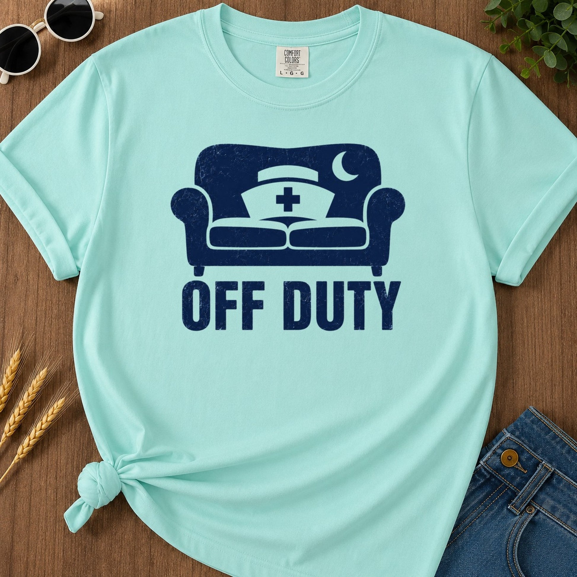 Off Duty T-shirt - Chalky Mint Mockup