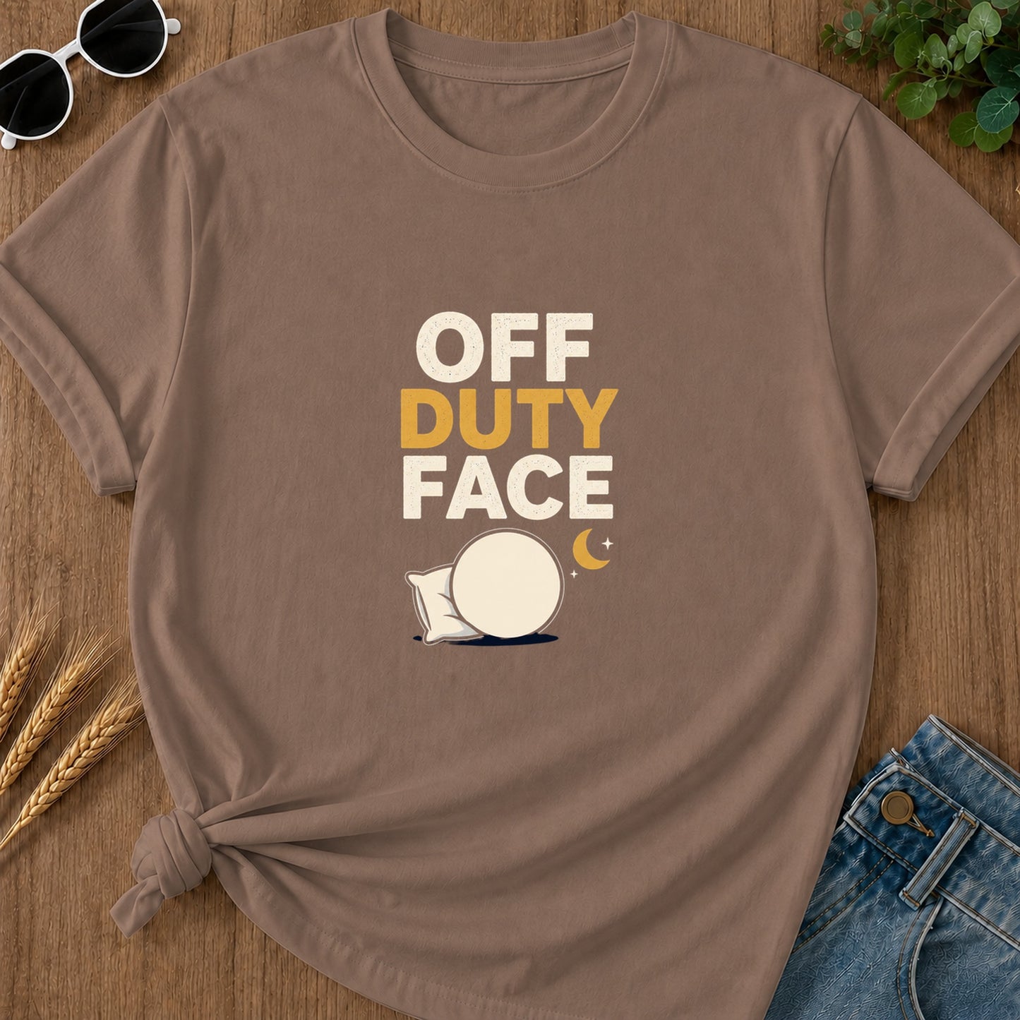 Off Duty Face Pillow T-Shirt - Espresso