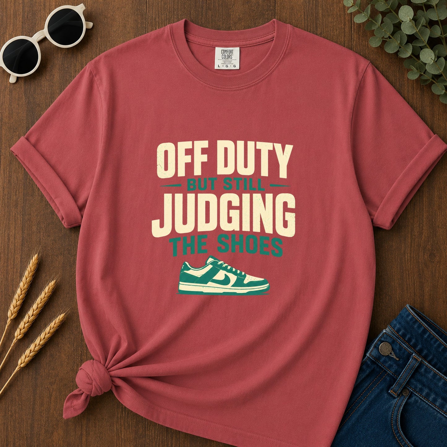 Off Duty Judging T-Shirt - Crimson