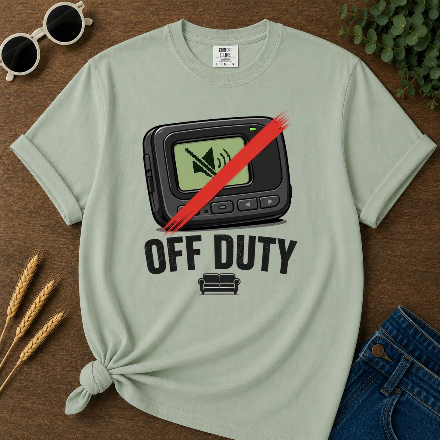 Off Duty Pager T-Shirt - Bay