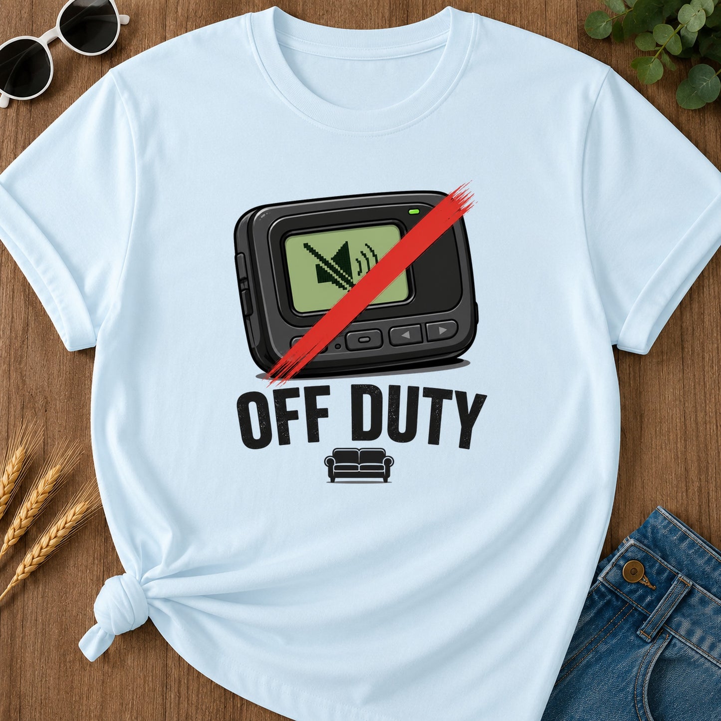 Off Duty Pager T-Shirt - Chambray