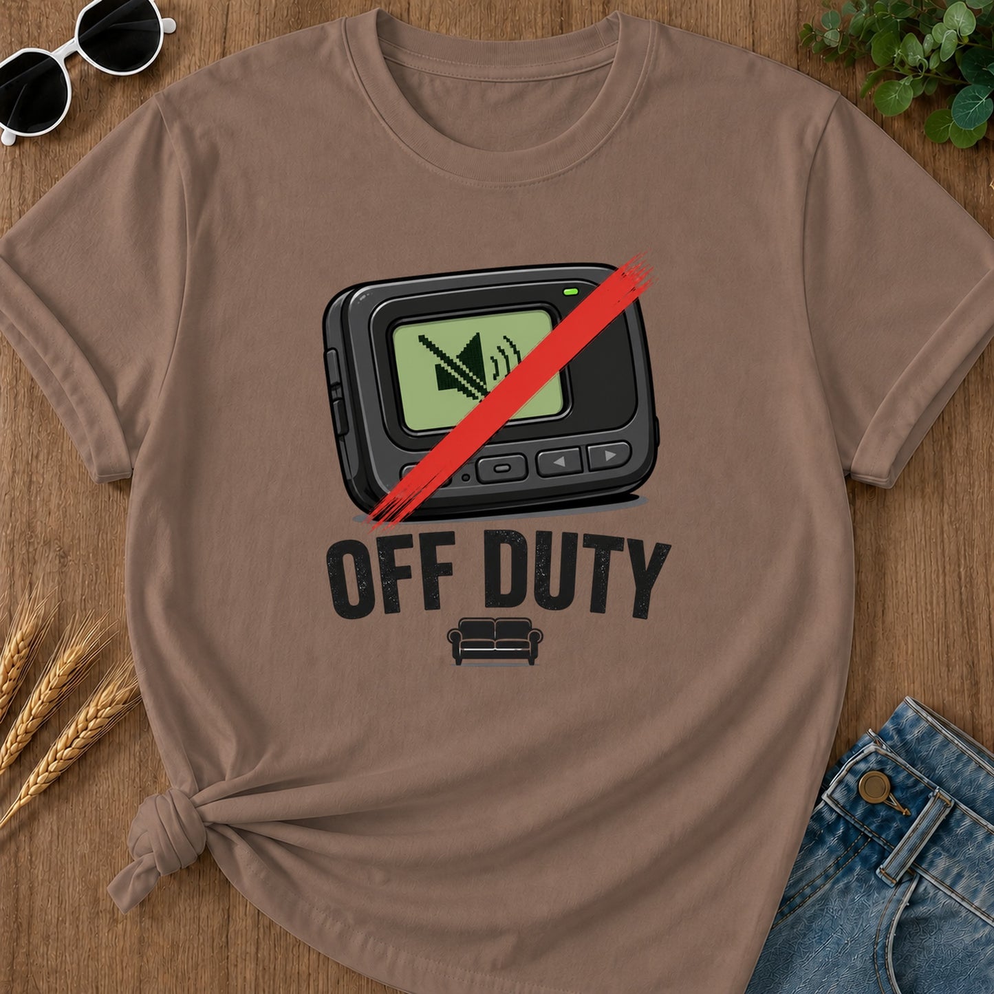 Off Duty Pager T-Shirt - Espresso