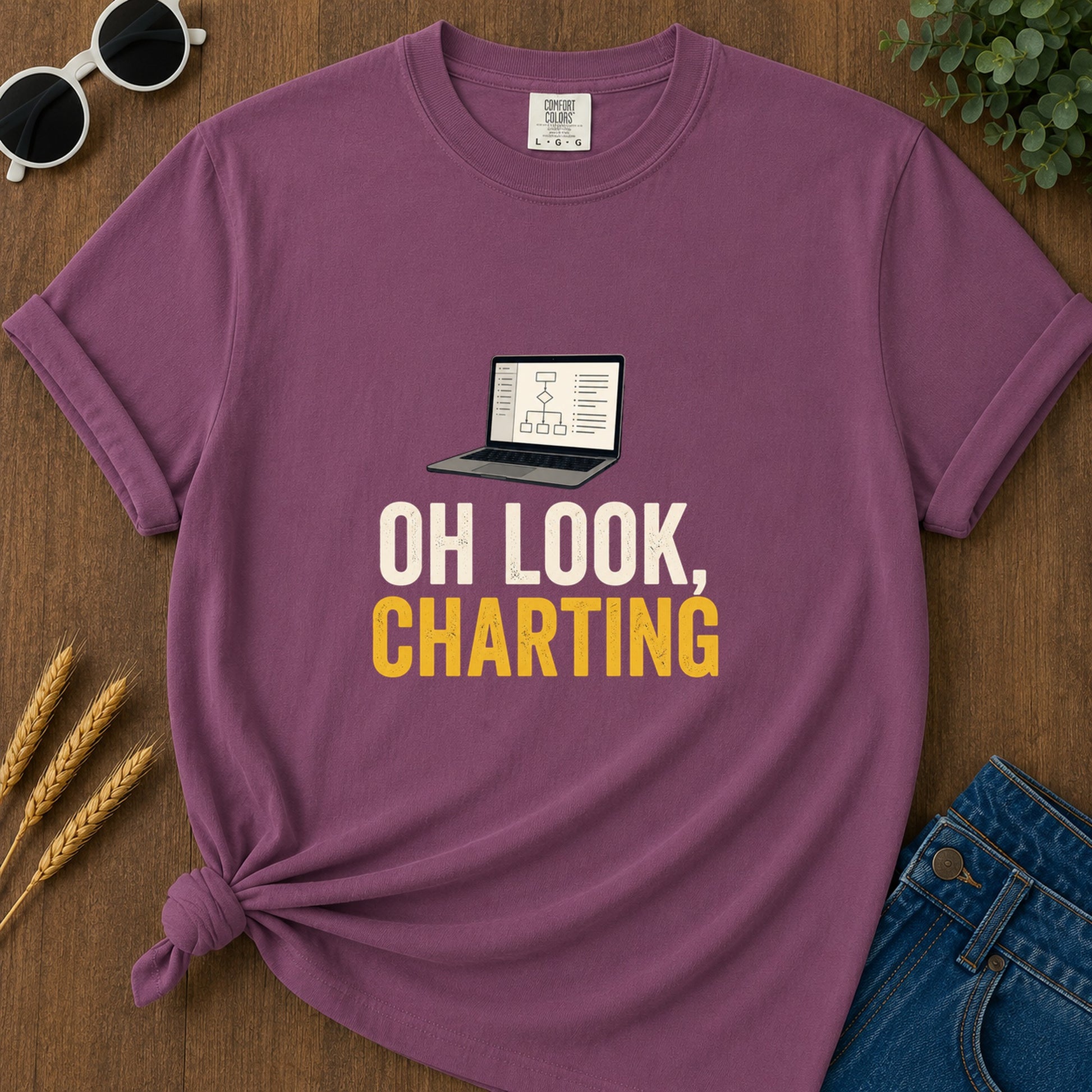 Oh Look Charting T-Shirt - Berry