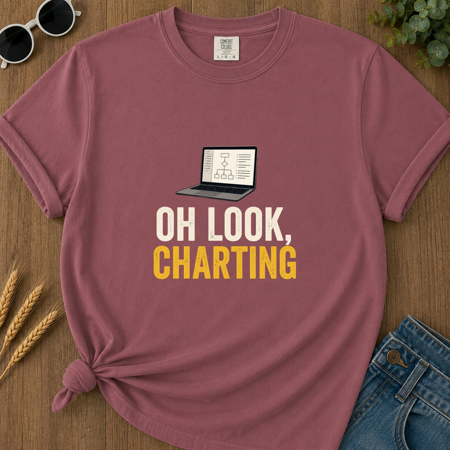 Oh Look Charting T-Shirt - Brick