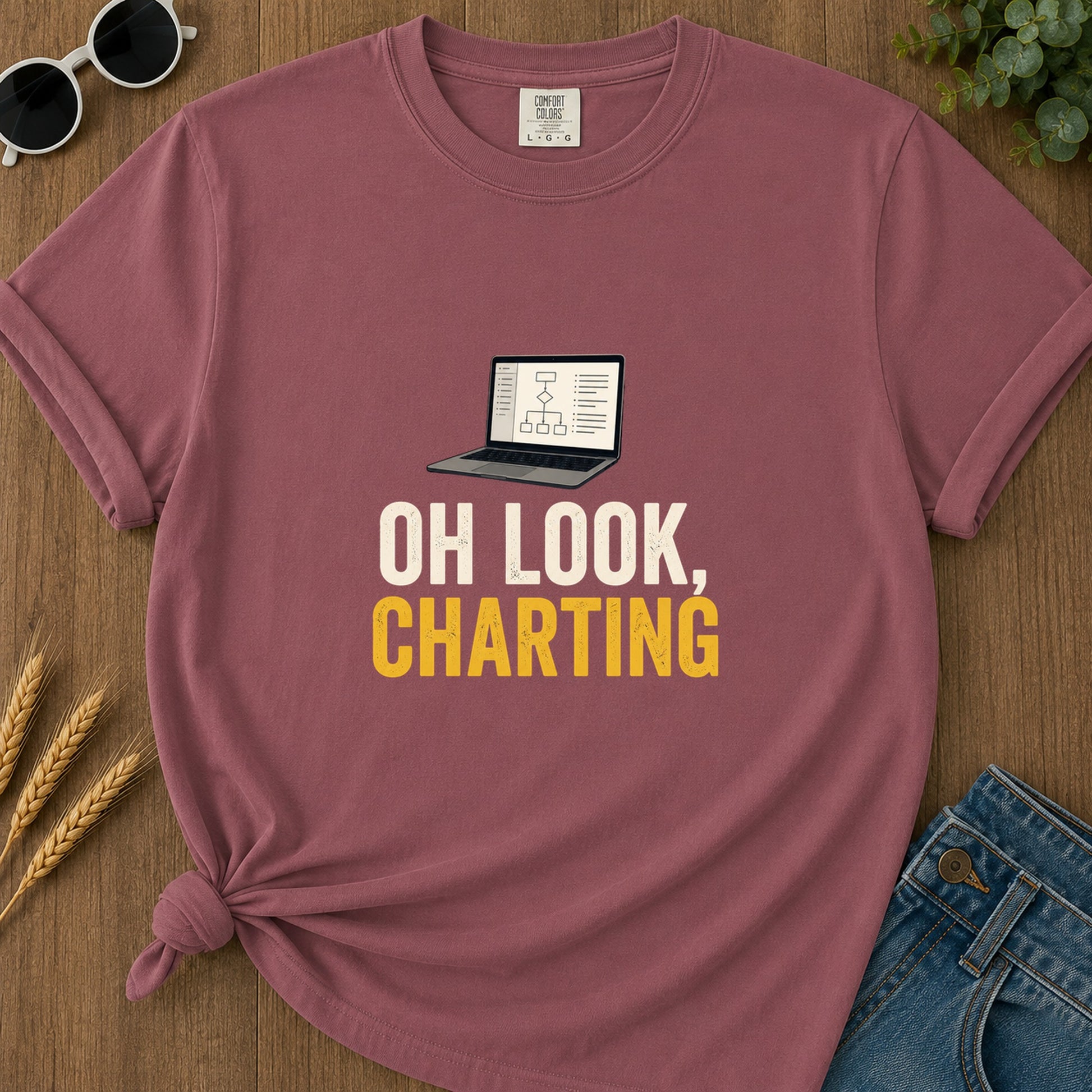 Oh Look Charting T-Shirt - Brick
