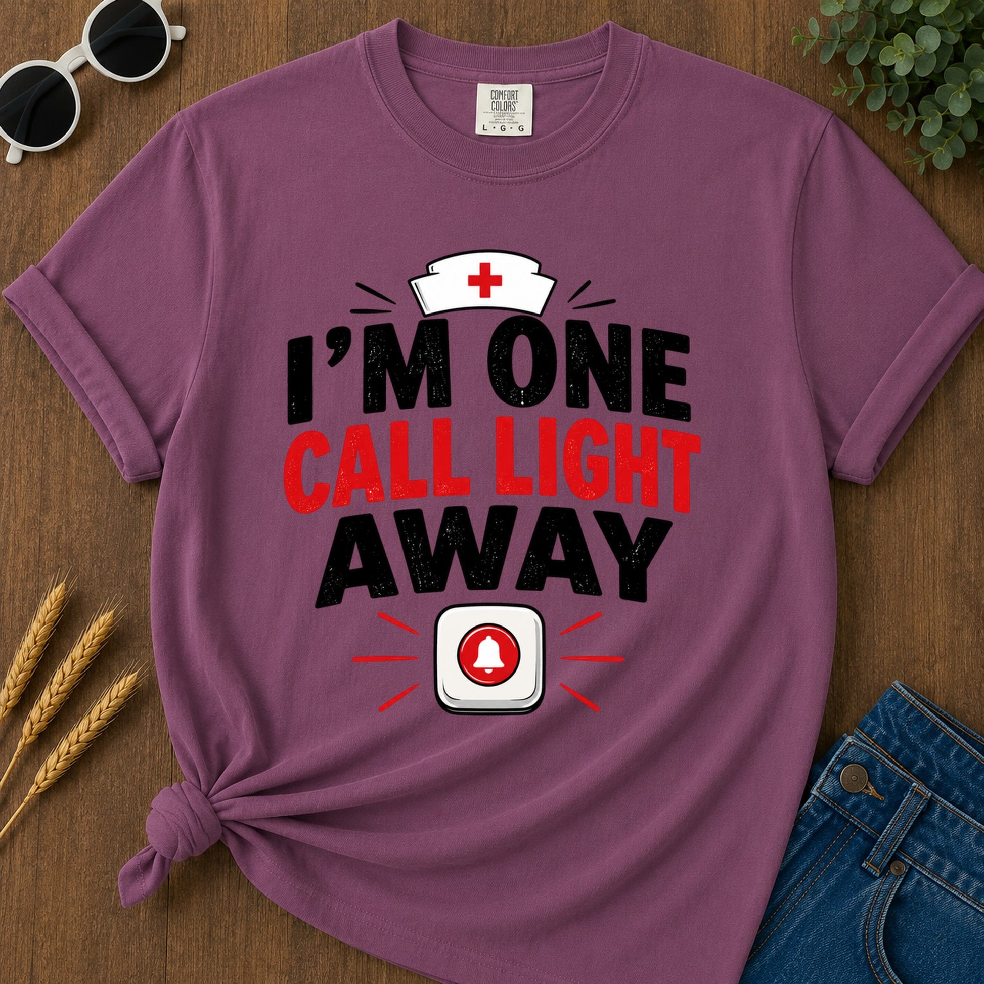 One Call Light Away T-Shirt - Berry