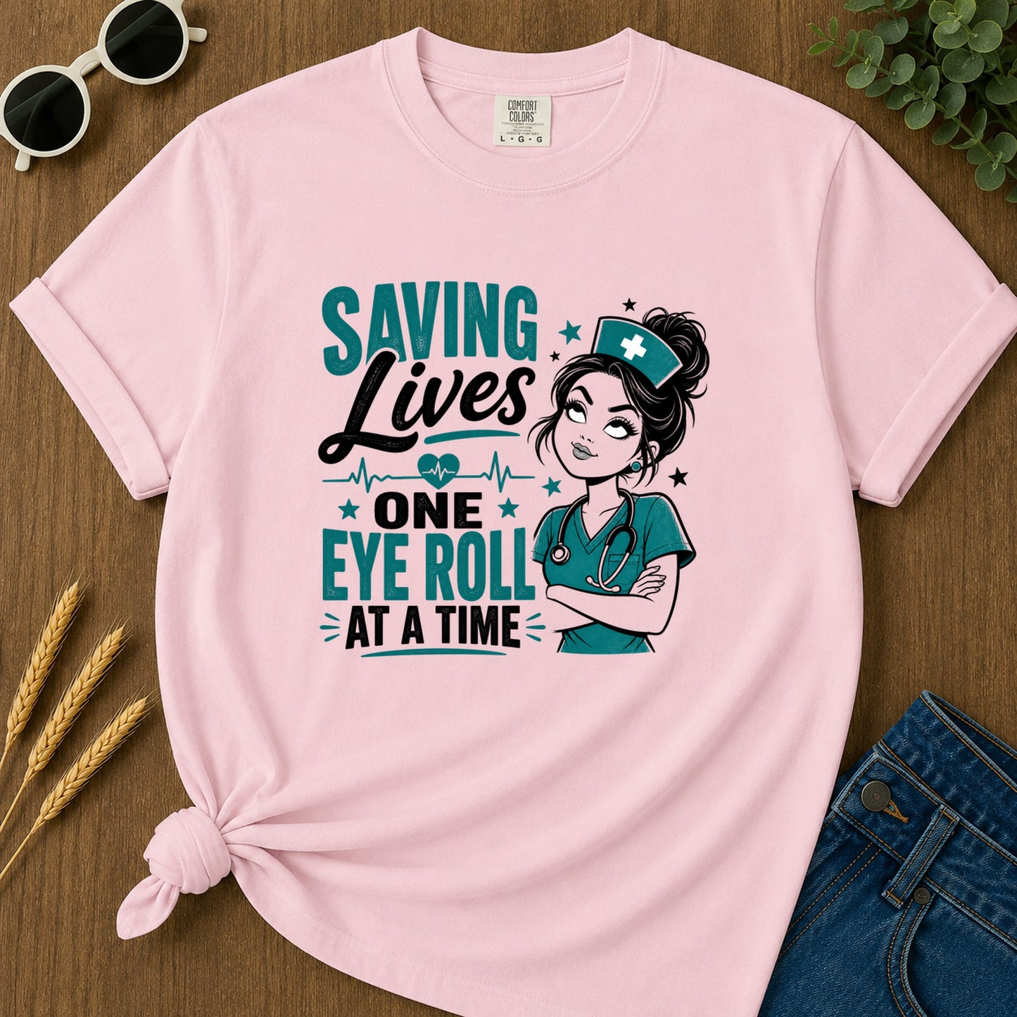 One Eye Roll At A Time T-Shirt - Blossom