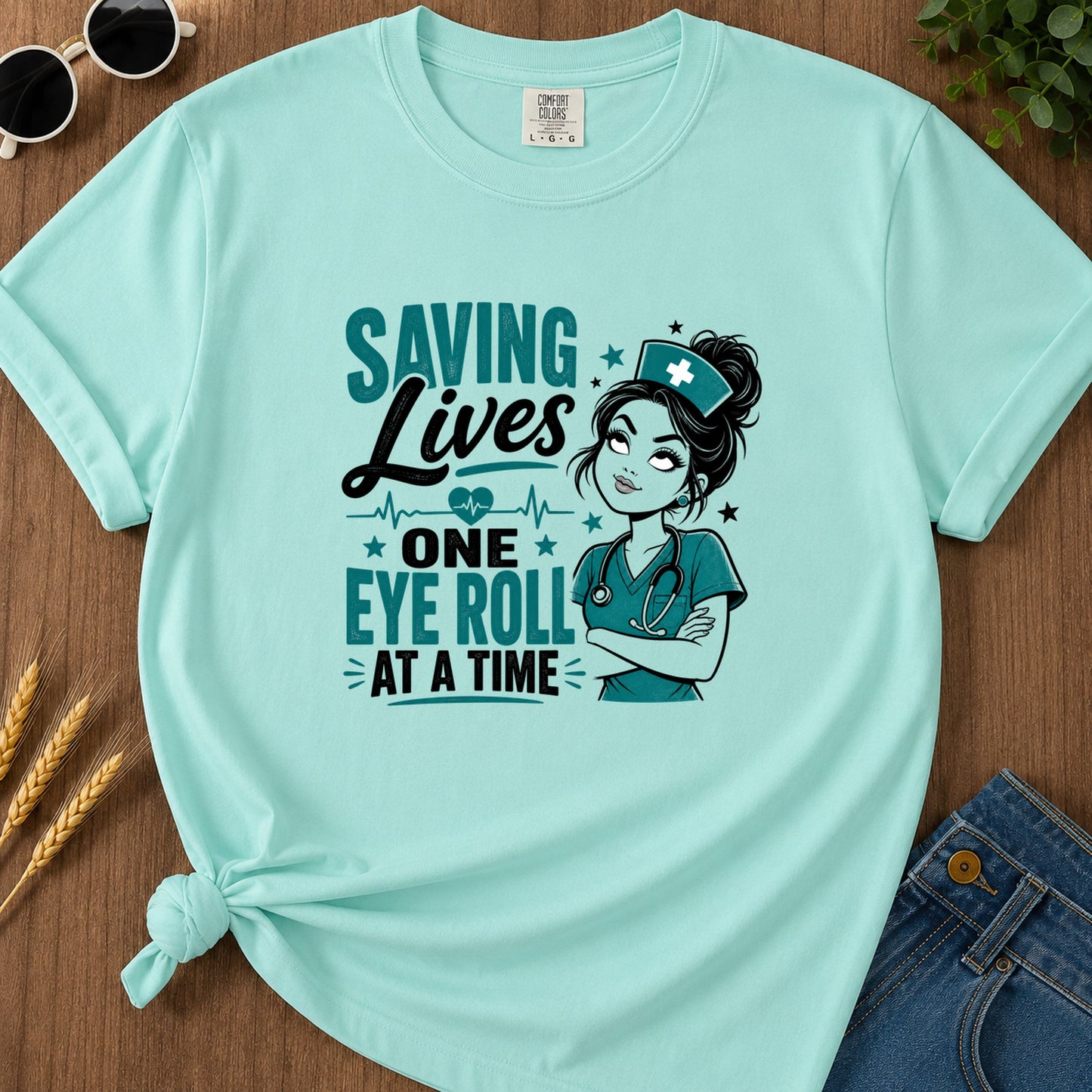 One Eye Roll At A Time T-Shirt - Chalky Mint